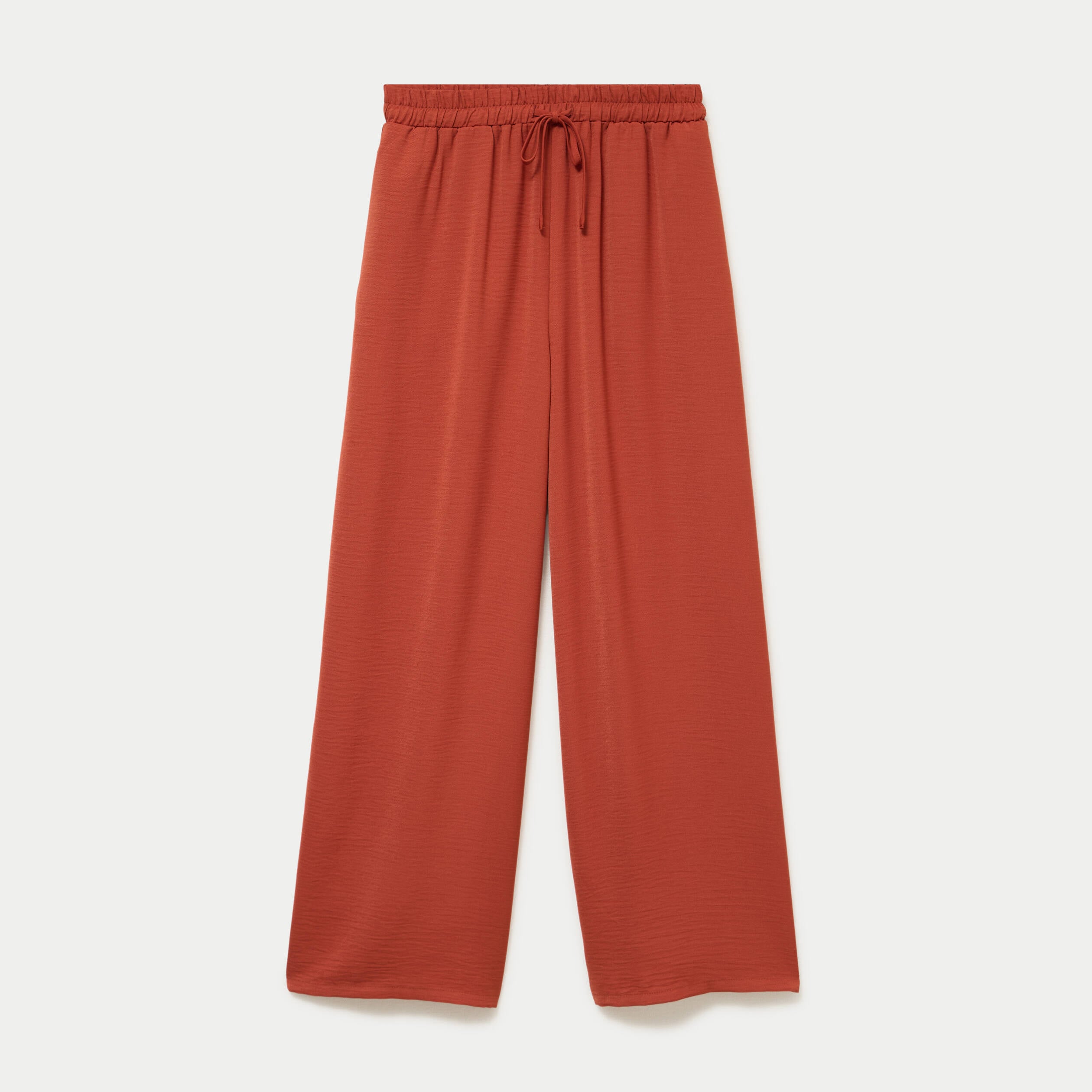 Pantalon large fluide orange fonc&eacute; femme