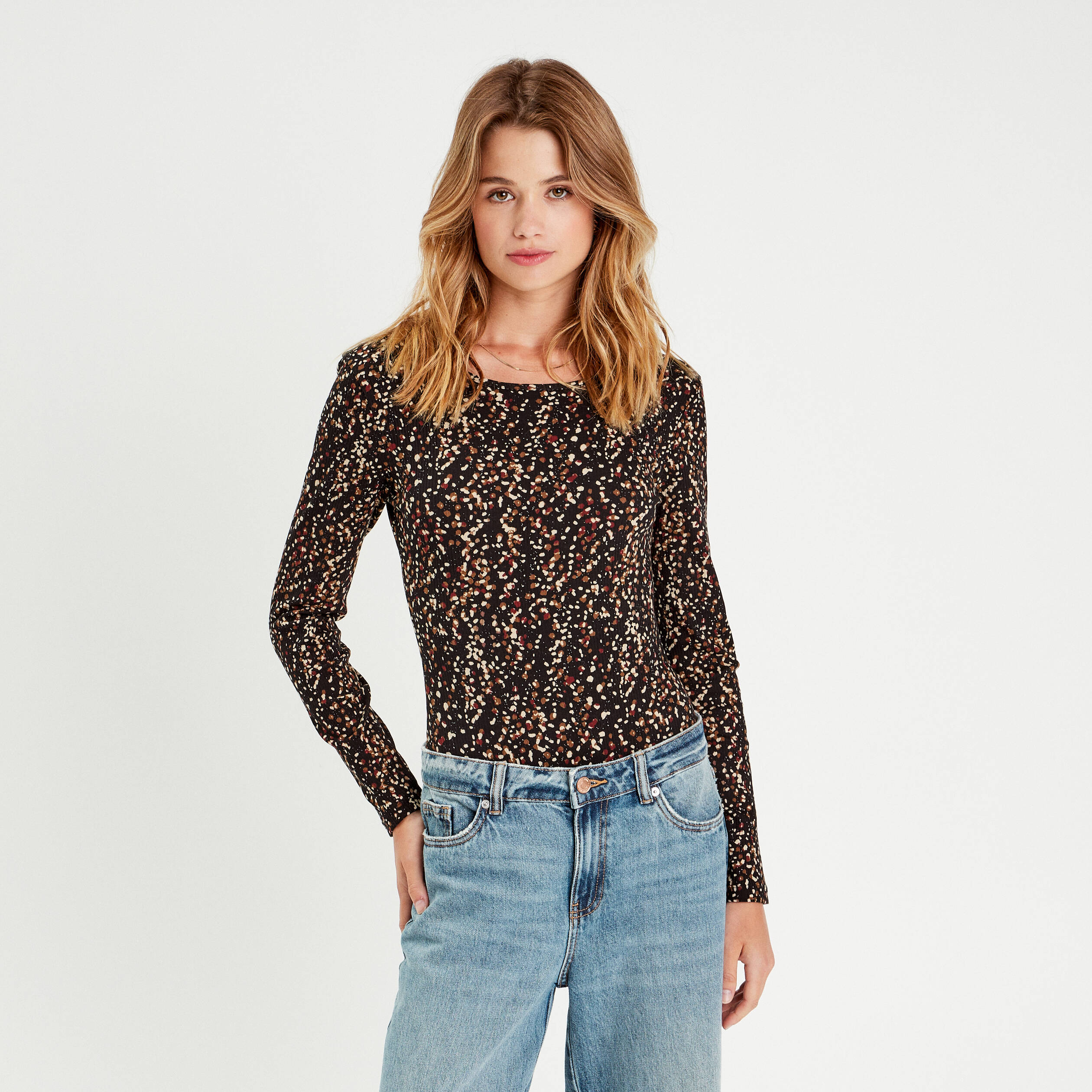 Evoni Body Manches Longues Femme Opaque Coton - Body Shaping Col Rond Plusieurs Couleurs