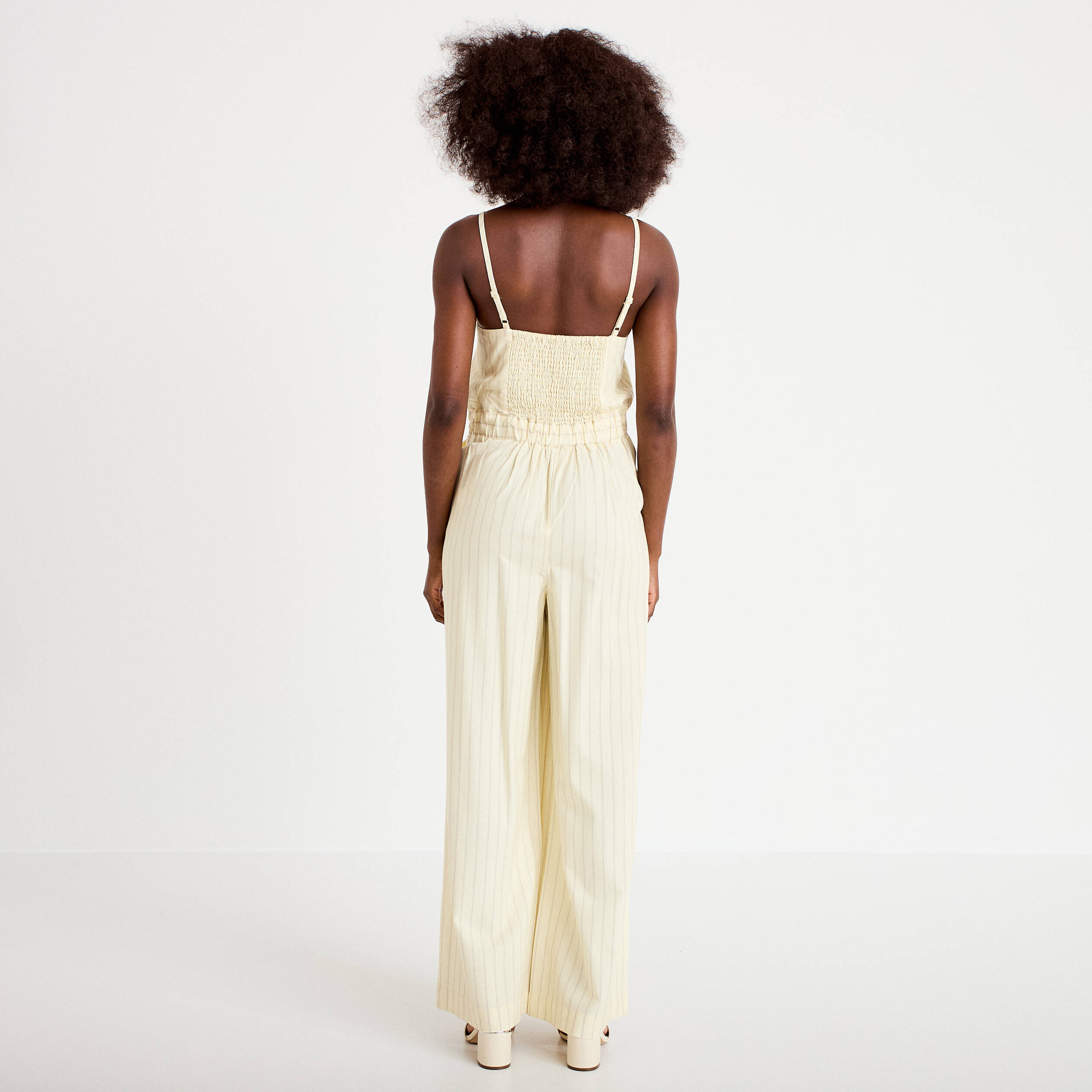 Combinaison large col am&eacute;ricain jaune pastel femme