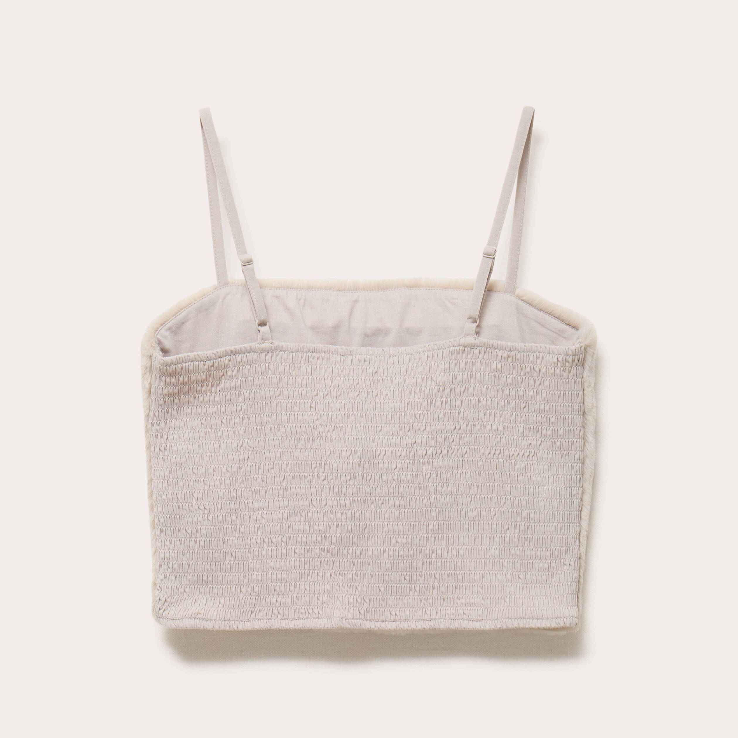 D&eacute;bardeur fausse fourrure sable femme