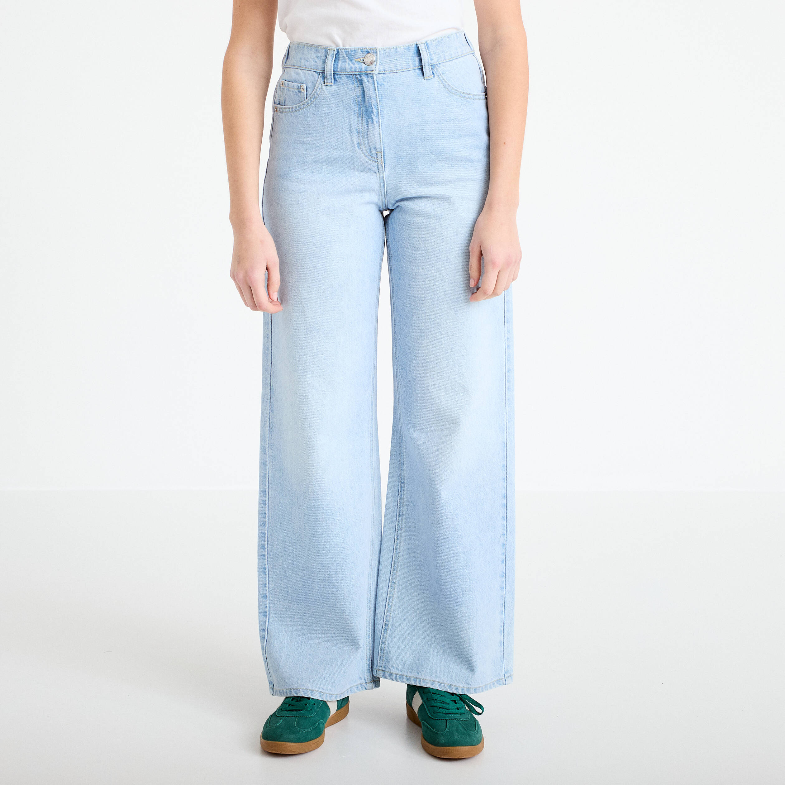 Jean wide leg taille standard denim triple stone femme