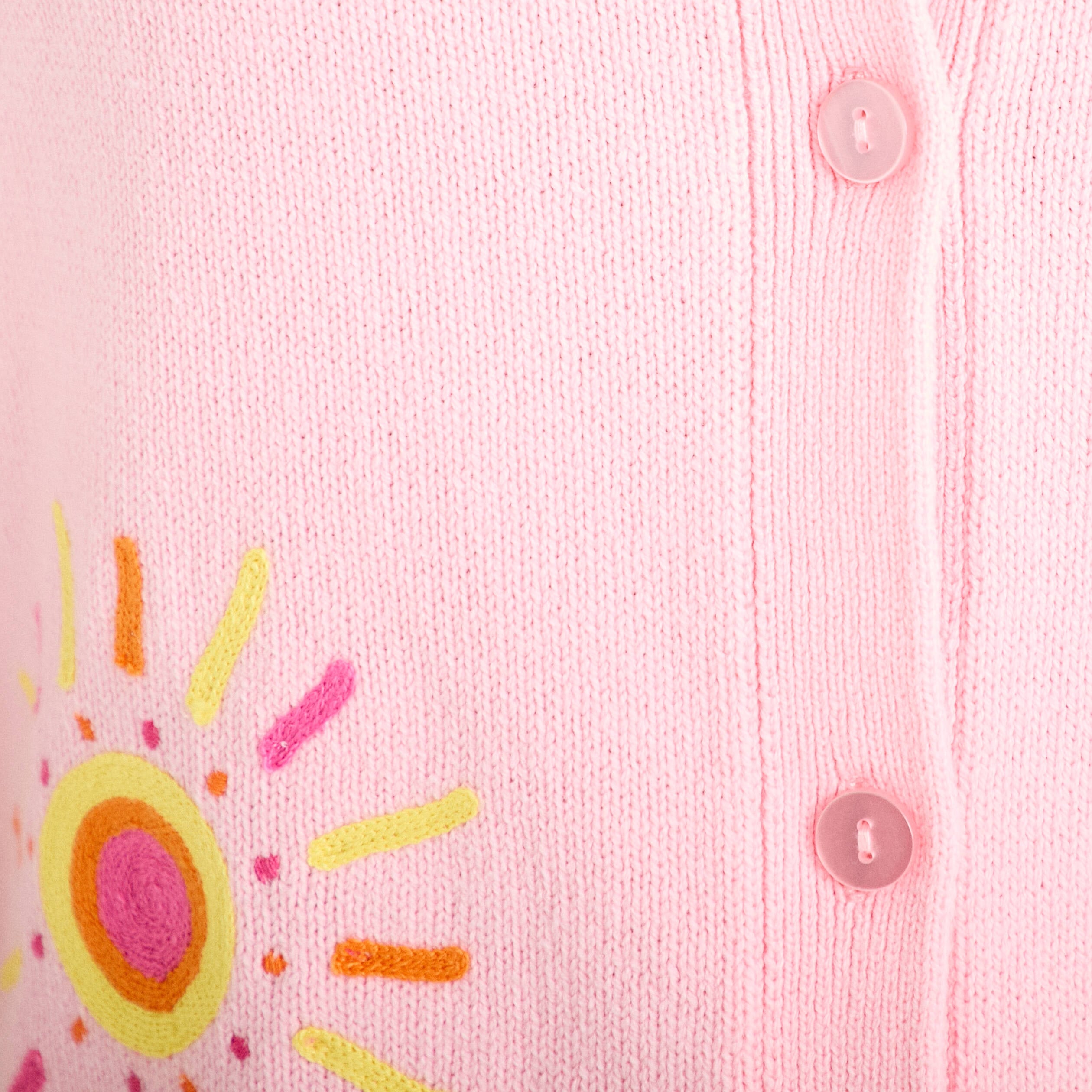Gilet brod&eacute; manches courtes rose corail femme