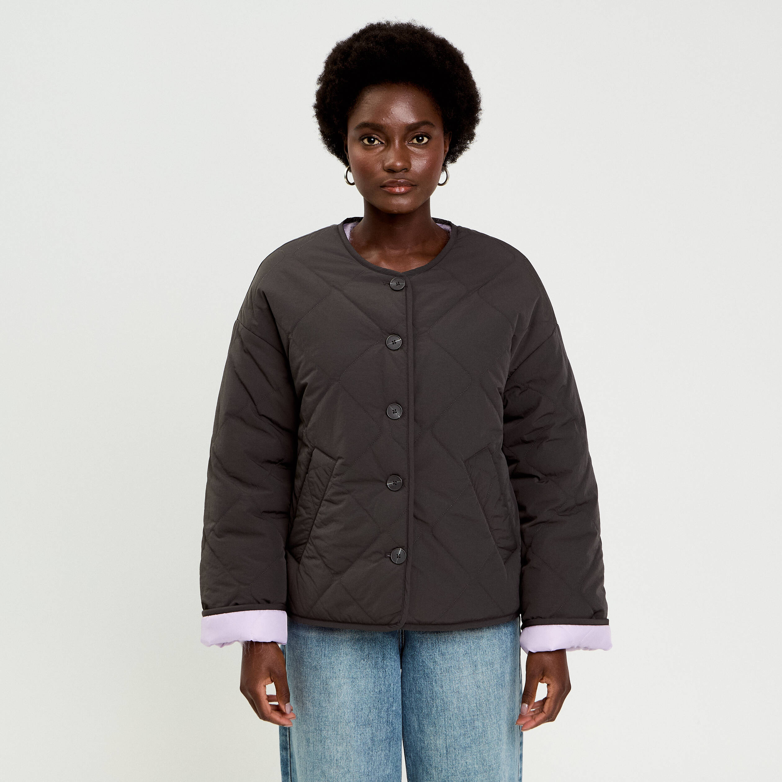 Veste matelass&eacute;e bleu marine femme