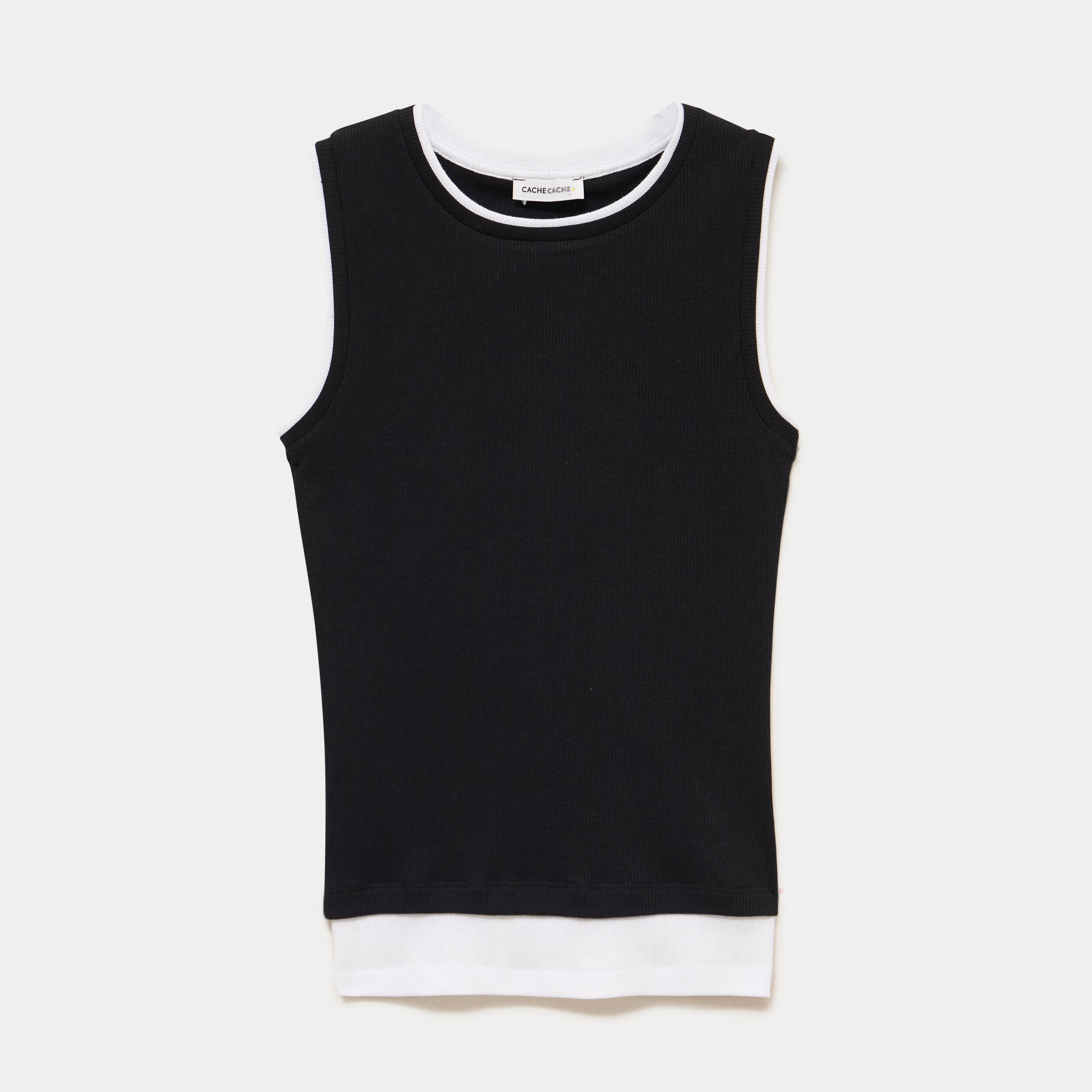 D&eacute;bardeur ajust&eacute; col rond noir femme