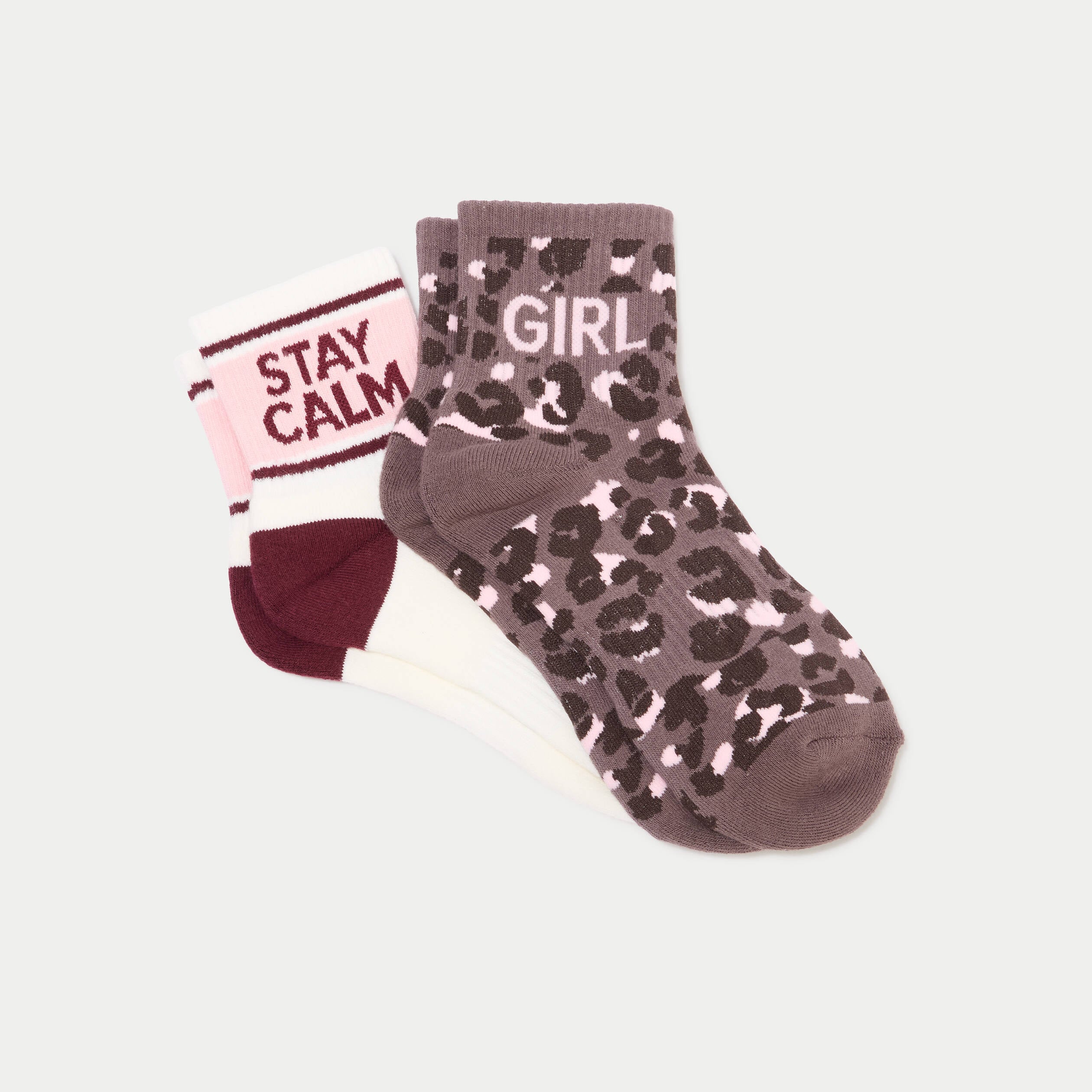 Lot 2 paires chaussettes de sport rose clair femme