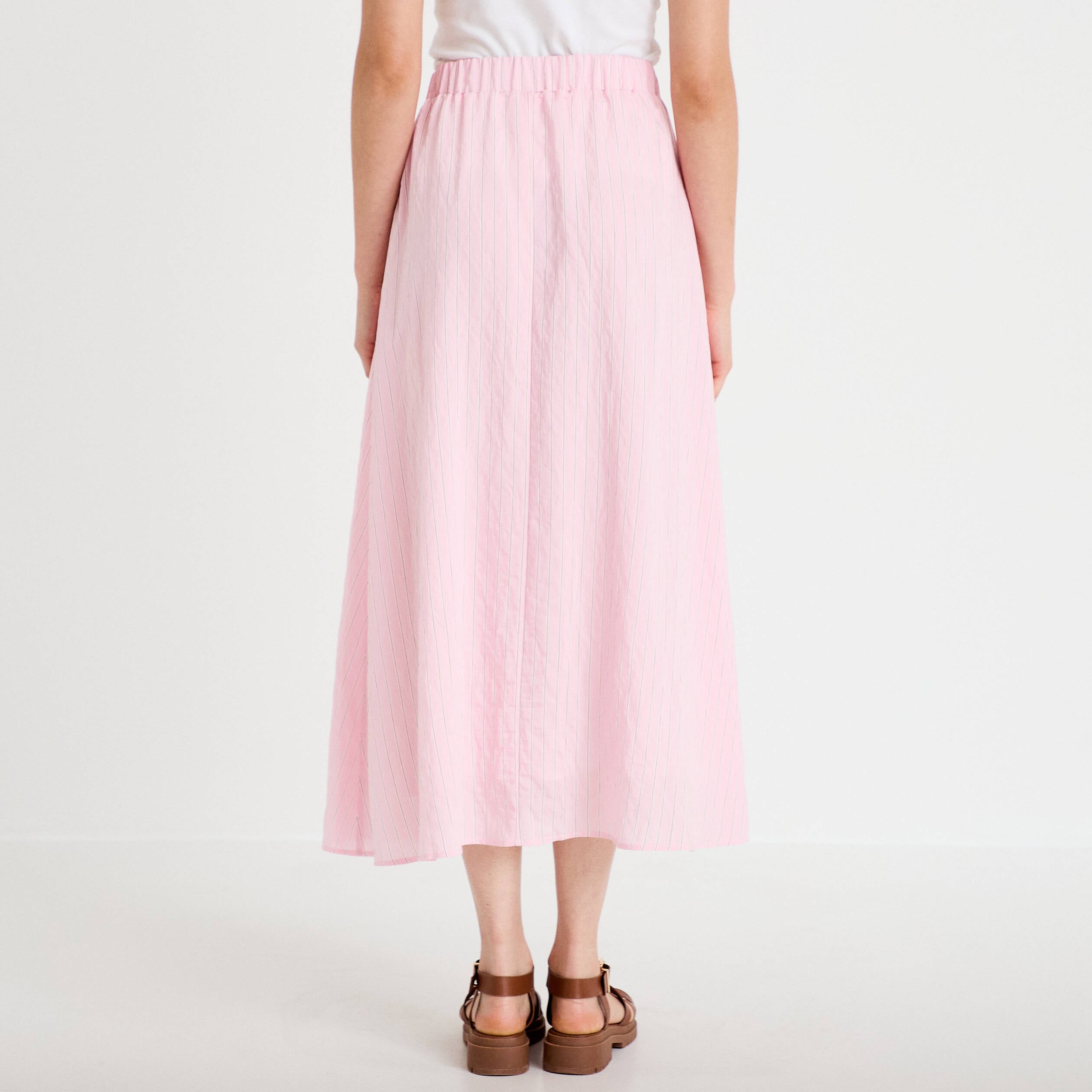 Jupon &eacute;vas&eacute; longueur 3/4 rose femme