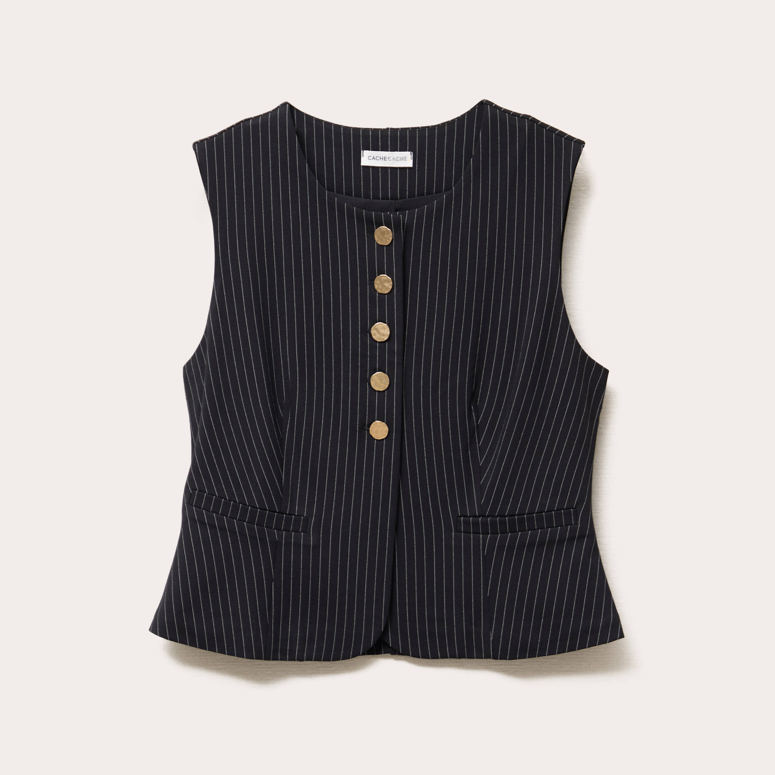 Veston sans manches noir femme