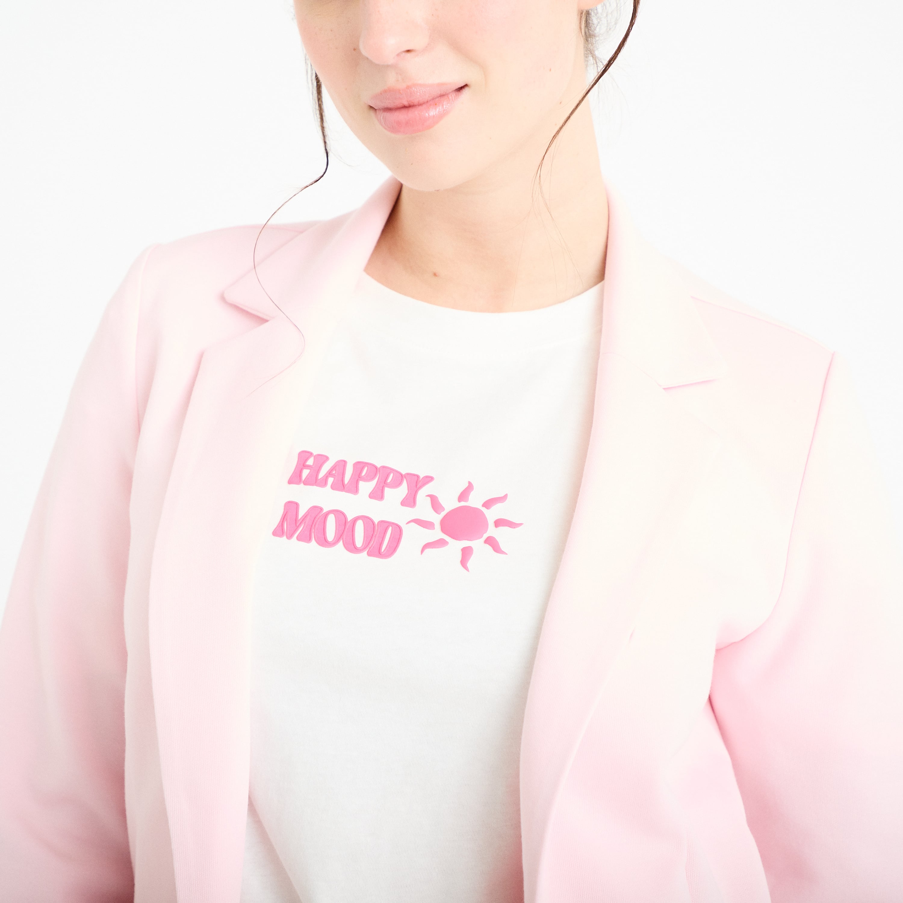 Veste blazer cintr&eacute;e rose clair femme