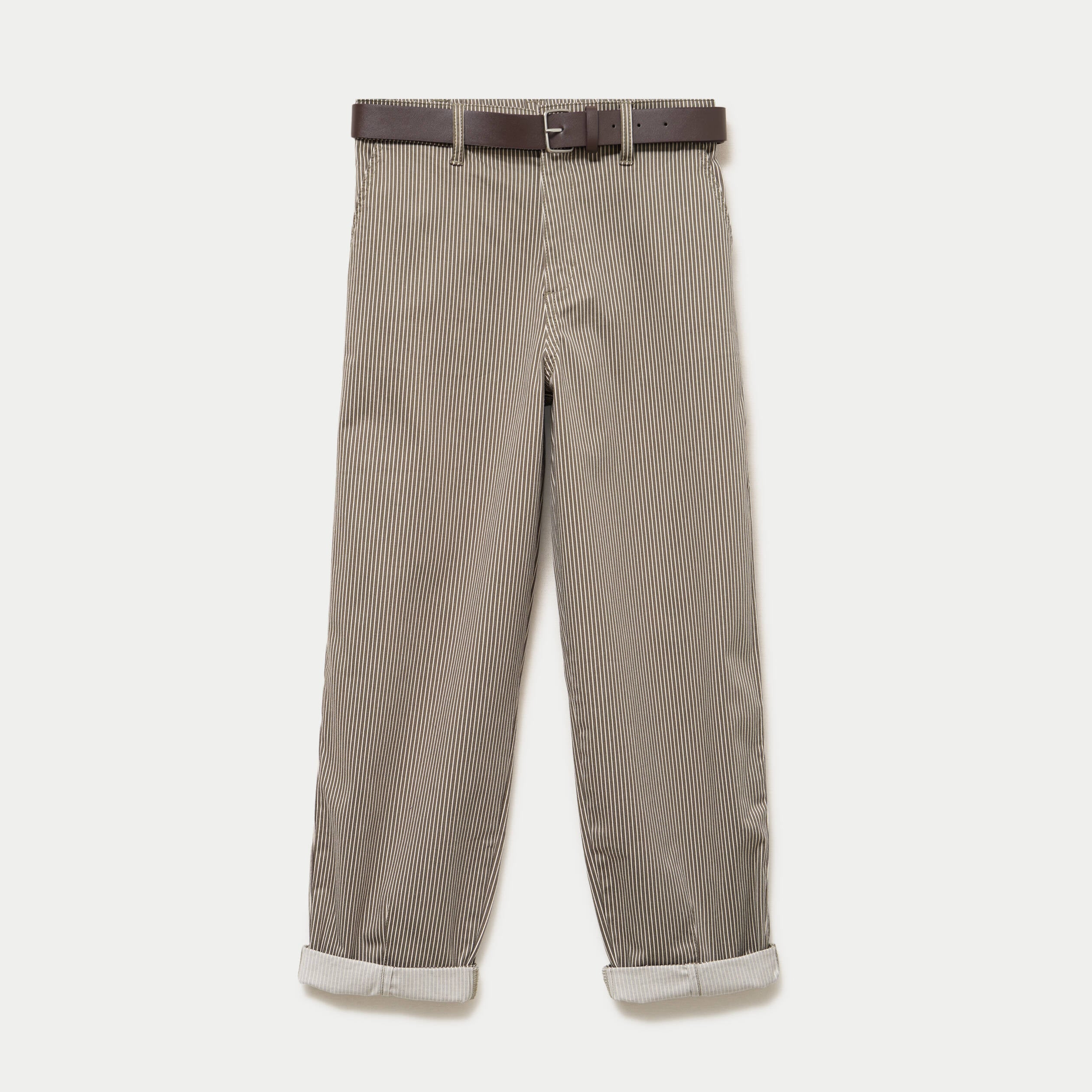 Pantalon chino 7/8&egrave;me taille &eacute;lastiqu&eacute;e vert kaki femme