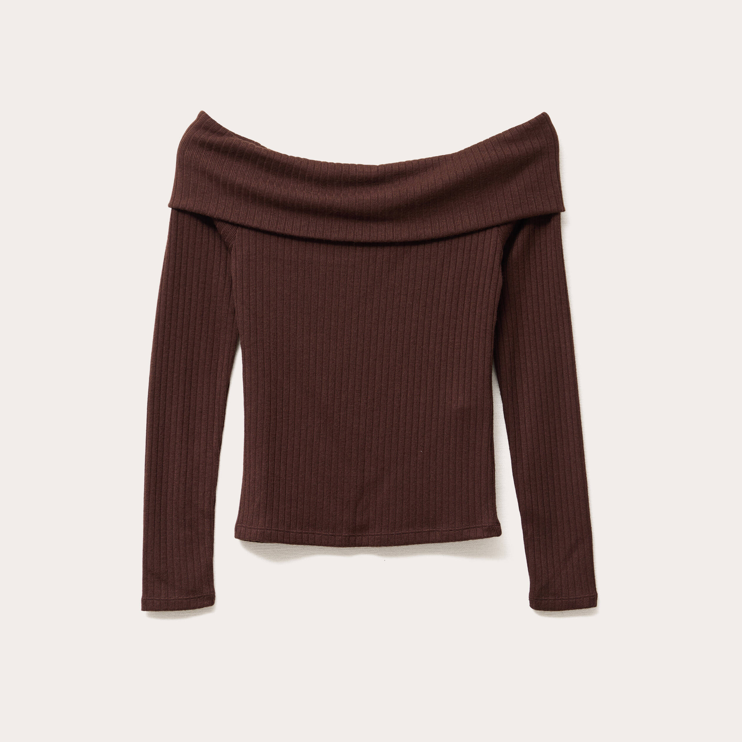 T-shirt manches longues marron fonc&eacute; femme