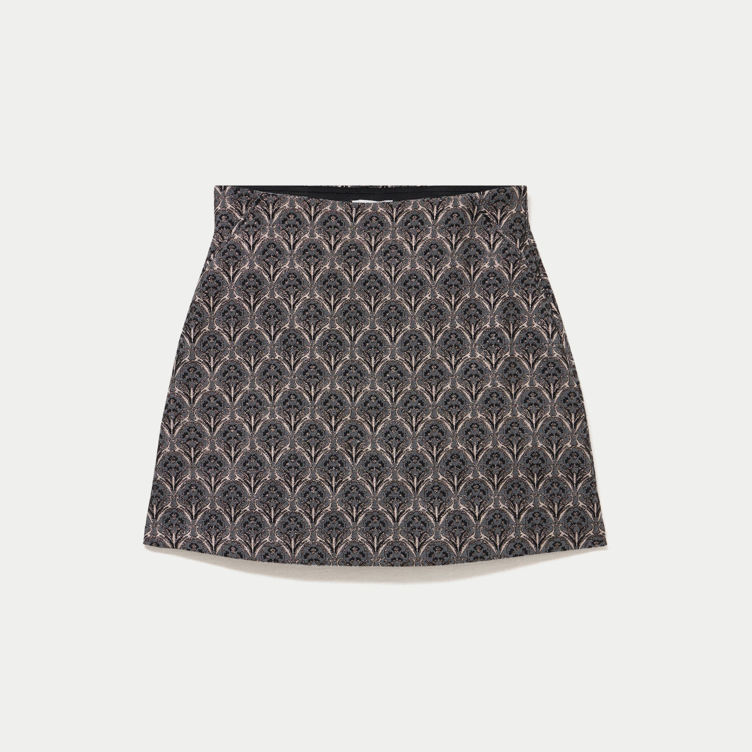 Jupe-short trap&egrave;ze courte stretch gris femme