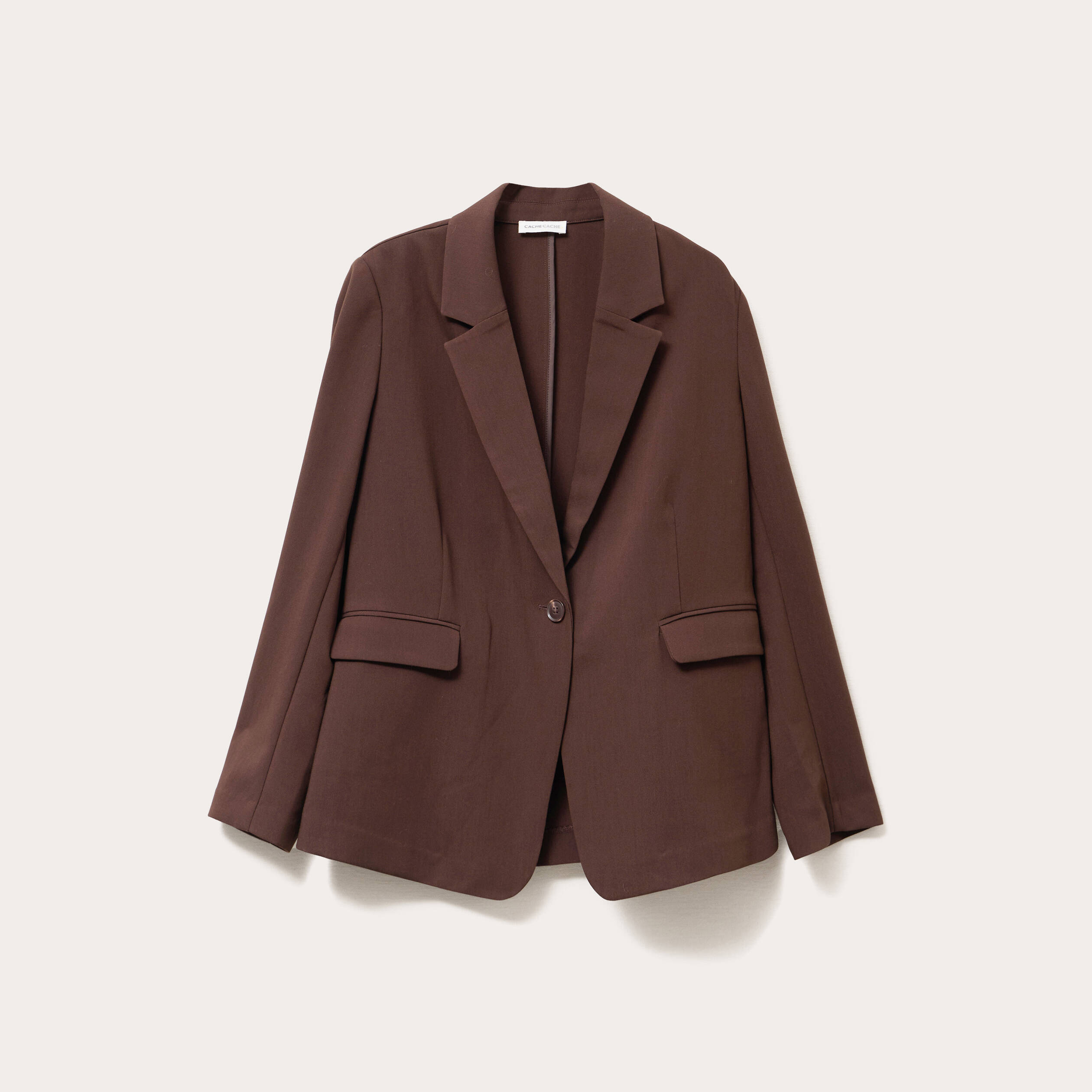 Veste esprit blazer marron fonc&eacute; femme