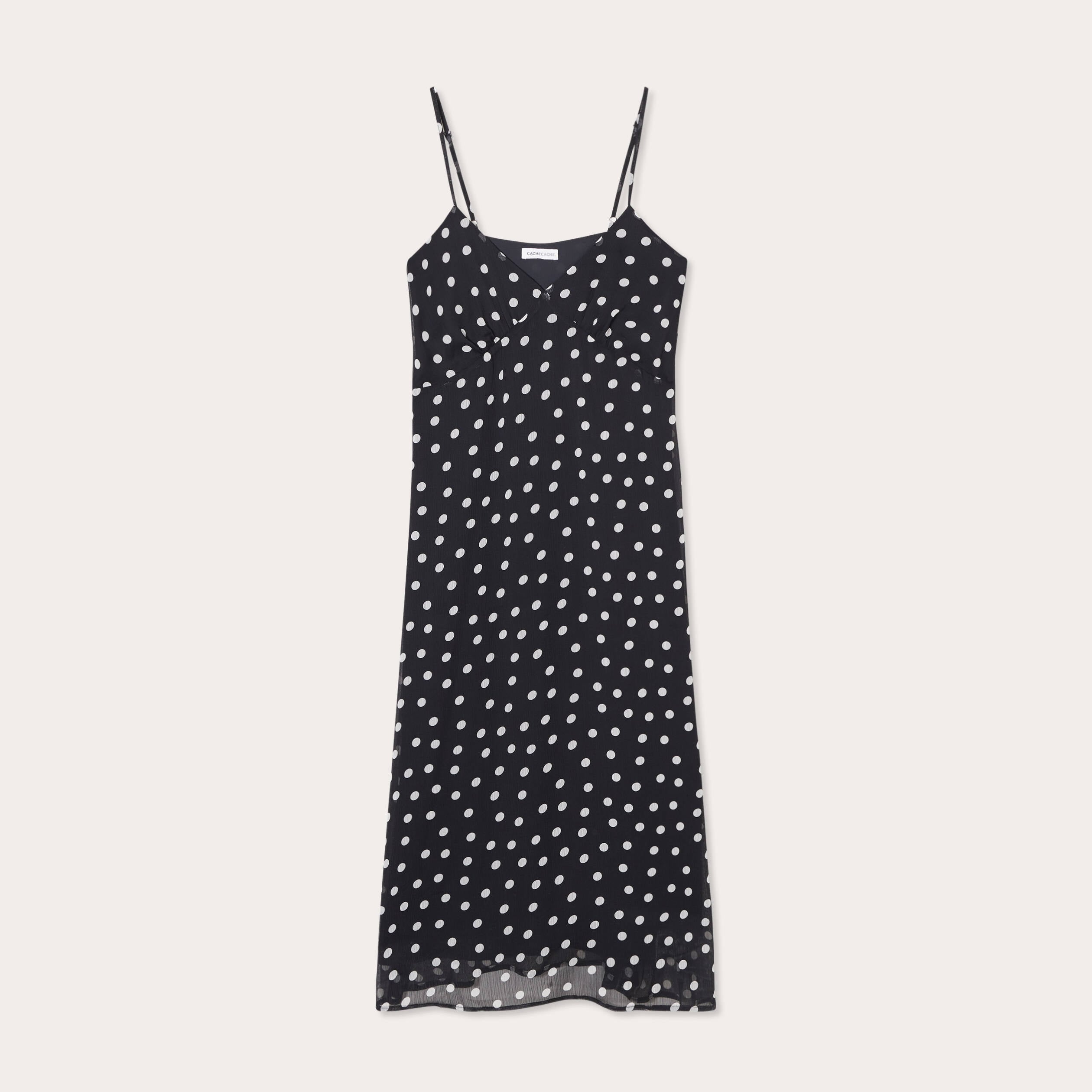 Robe longue &eacute;vas&eacute;e fluide noir femme