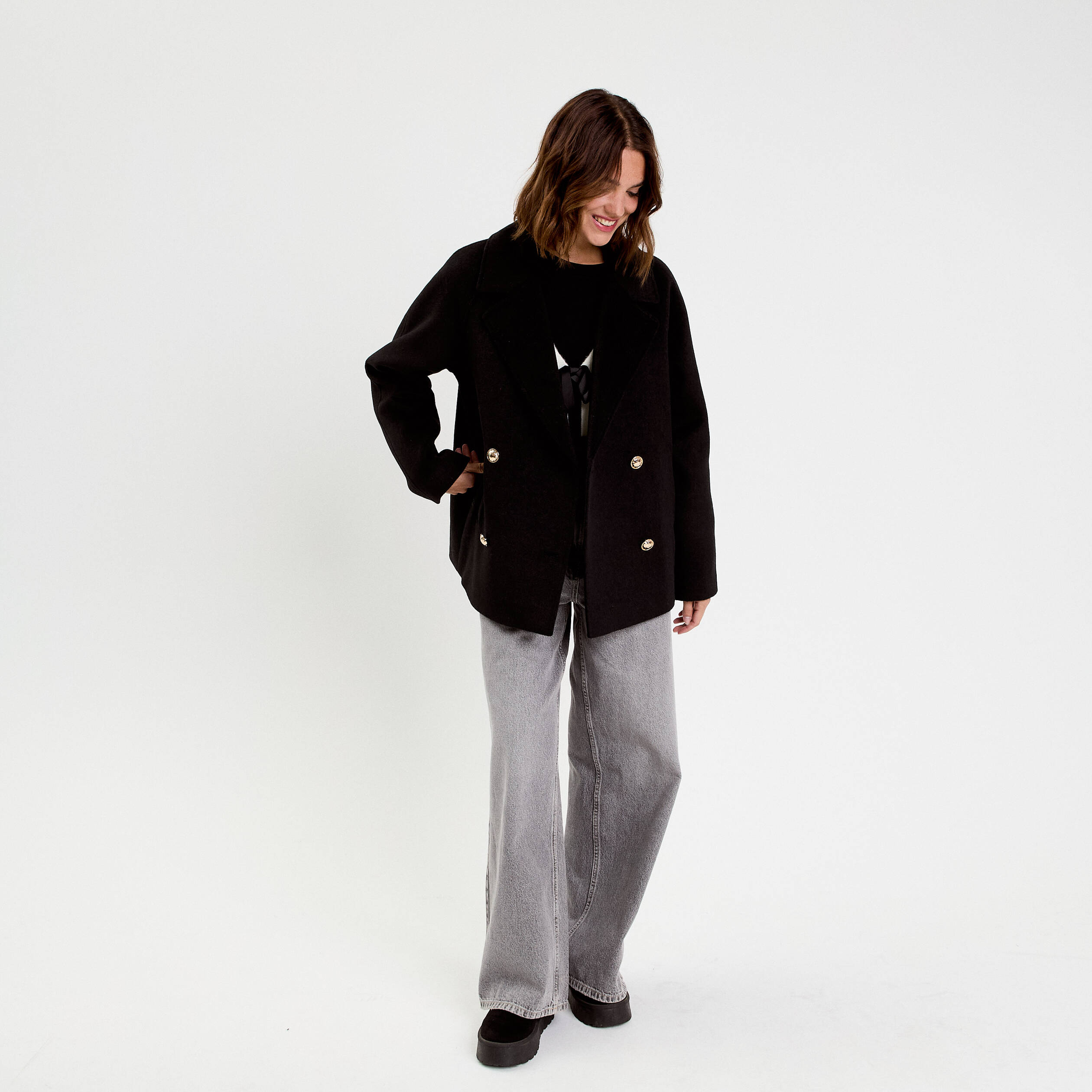 Gilet nou&eacute; ecru femme