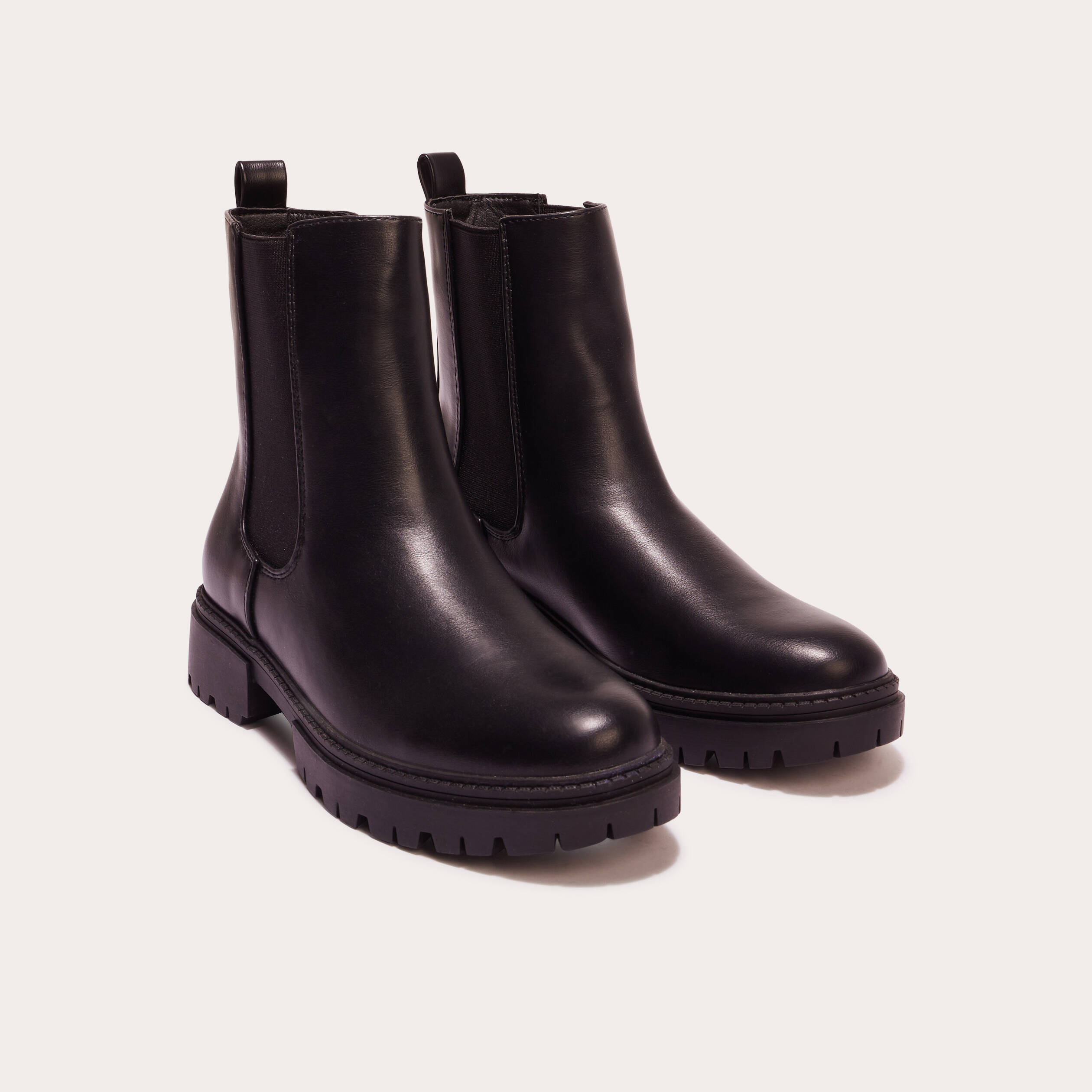 Bottines chelsea crant&eacute;es noir femme