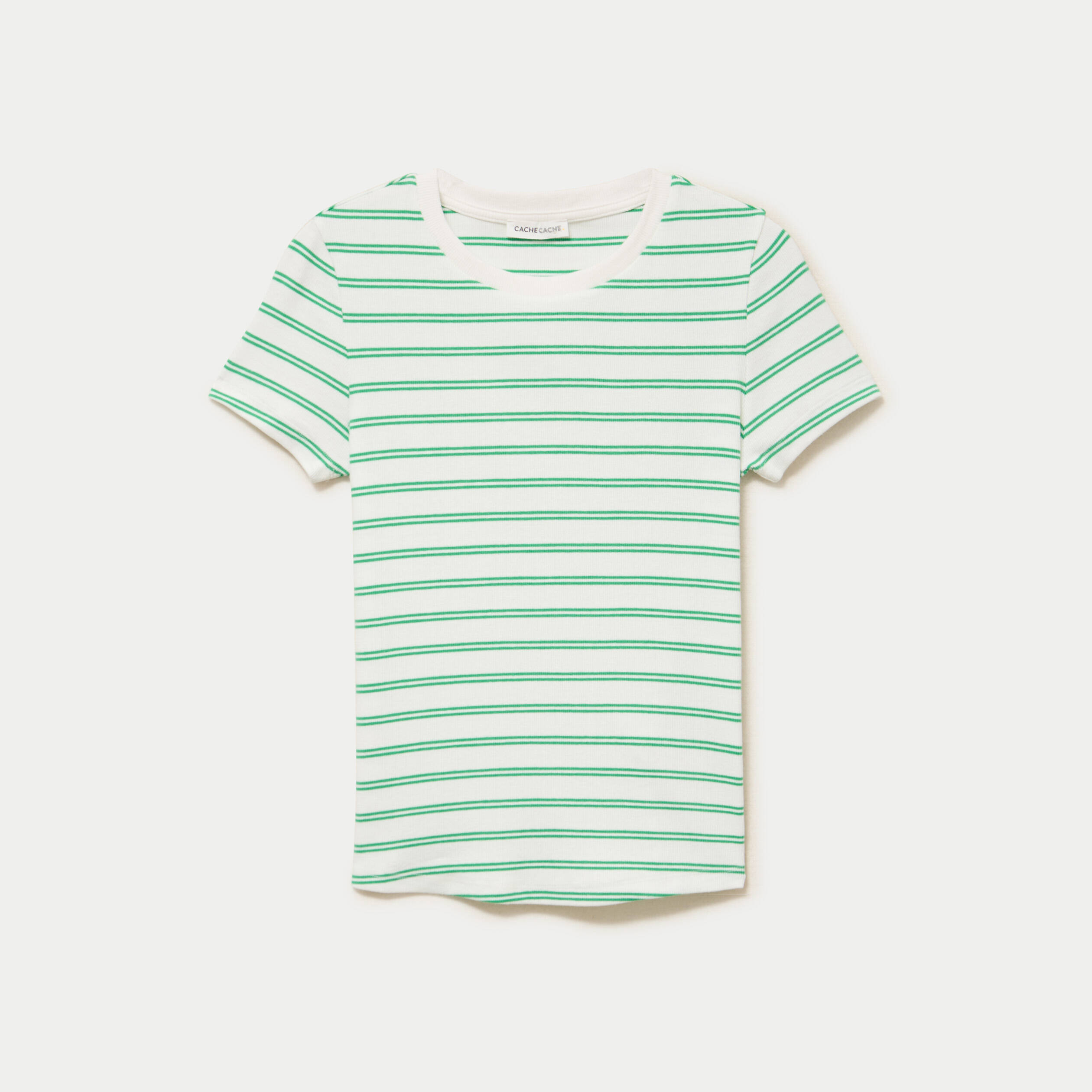 T-shirt c&ocirc;tel&eacute; ajust&eacute; vert femme