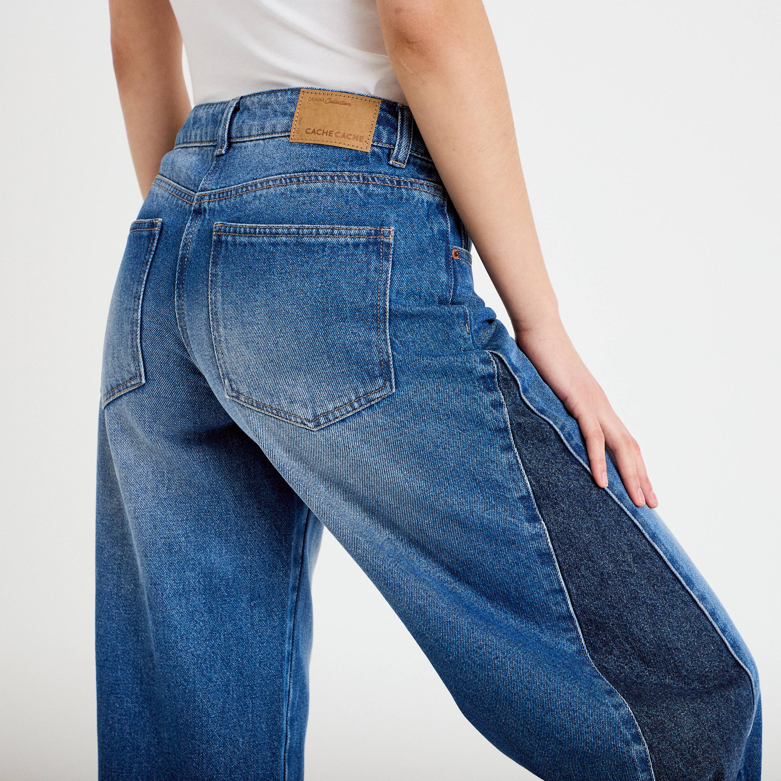 Jean bootcut taille basse denim double stone femme