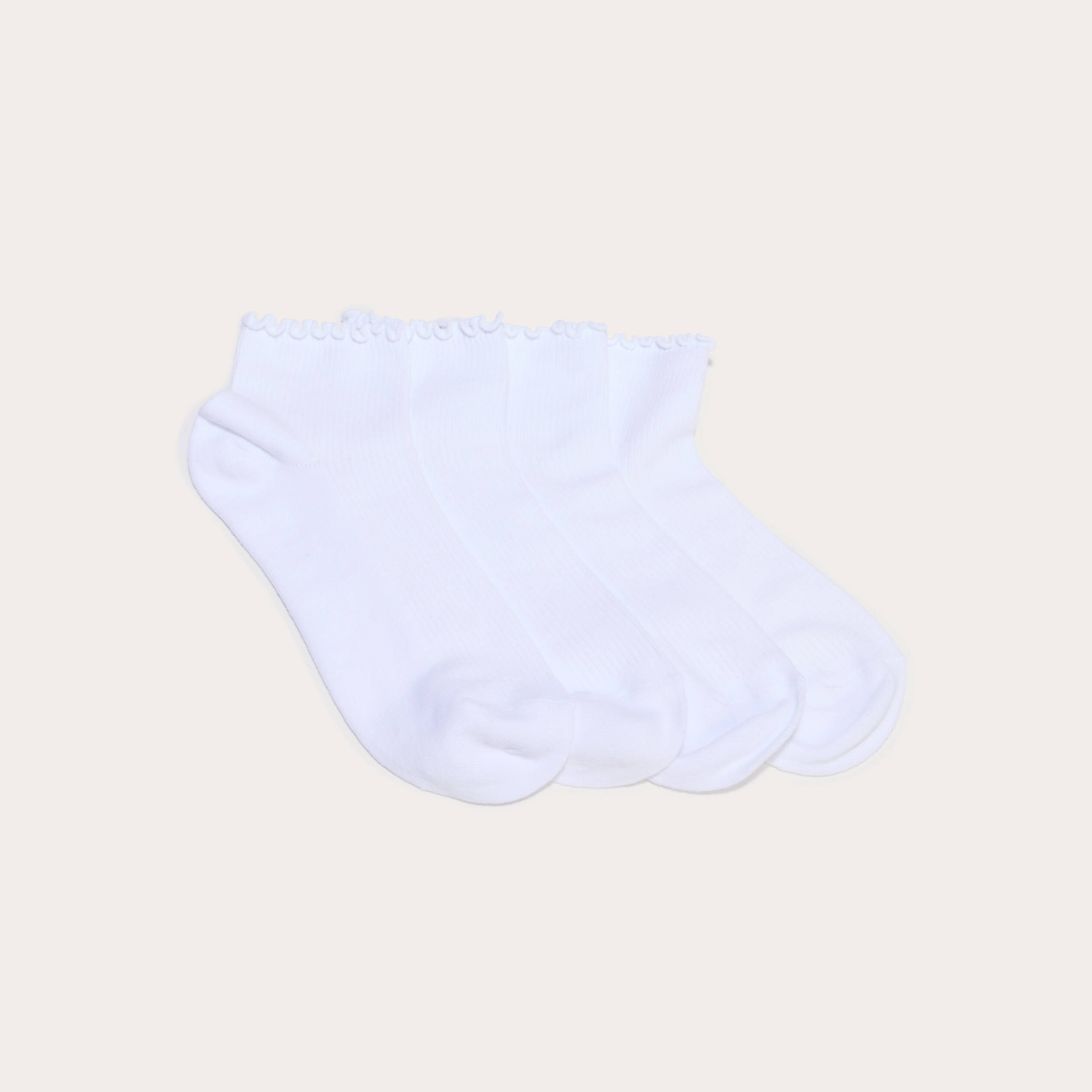 Lot de 4 paires de chaussettes ecru femme