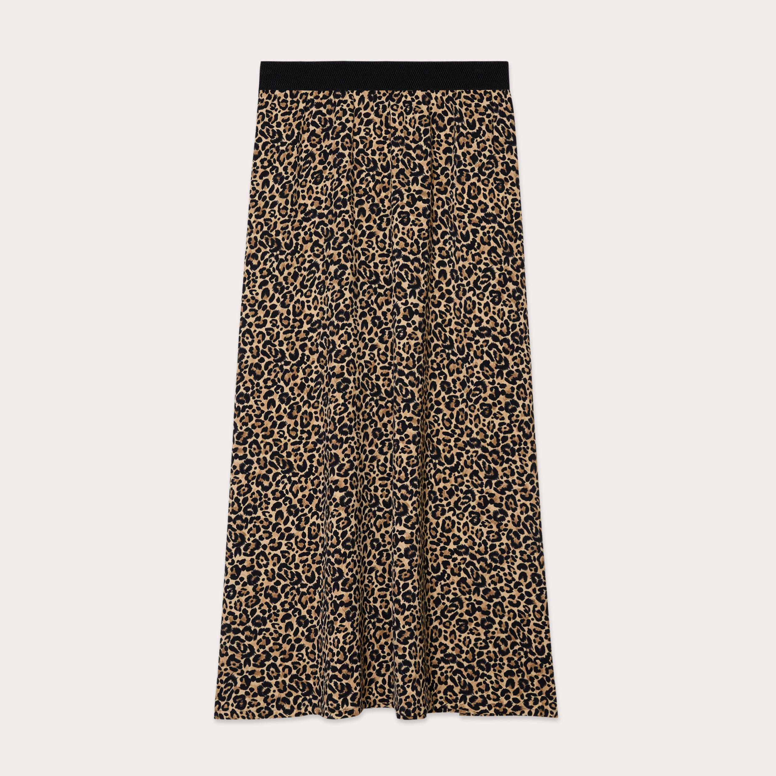 Jupe longue &eacute;vas&eacute;e beige femme