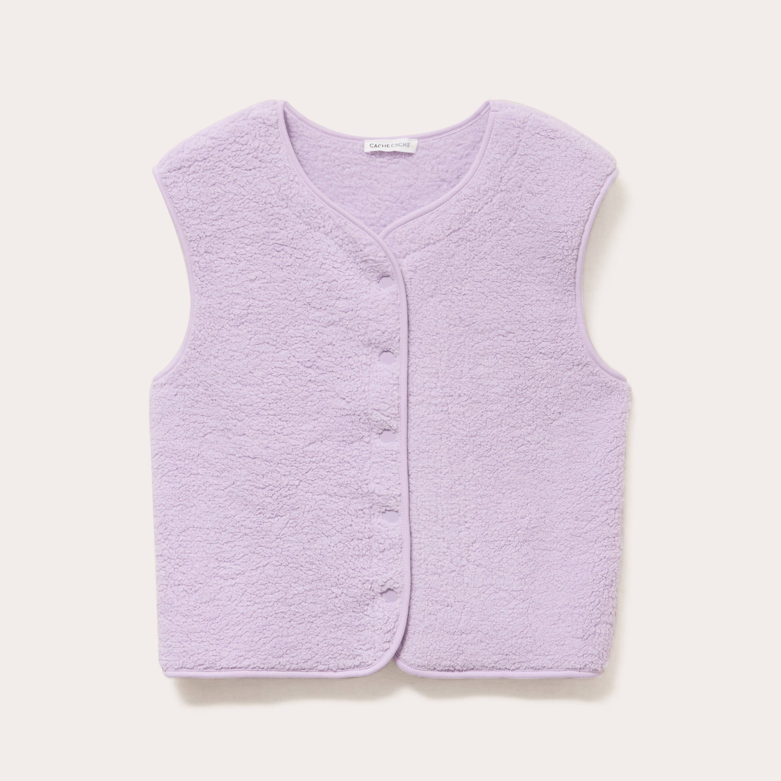 Gilet sans manches effet polaire parme femme