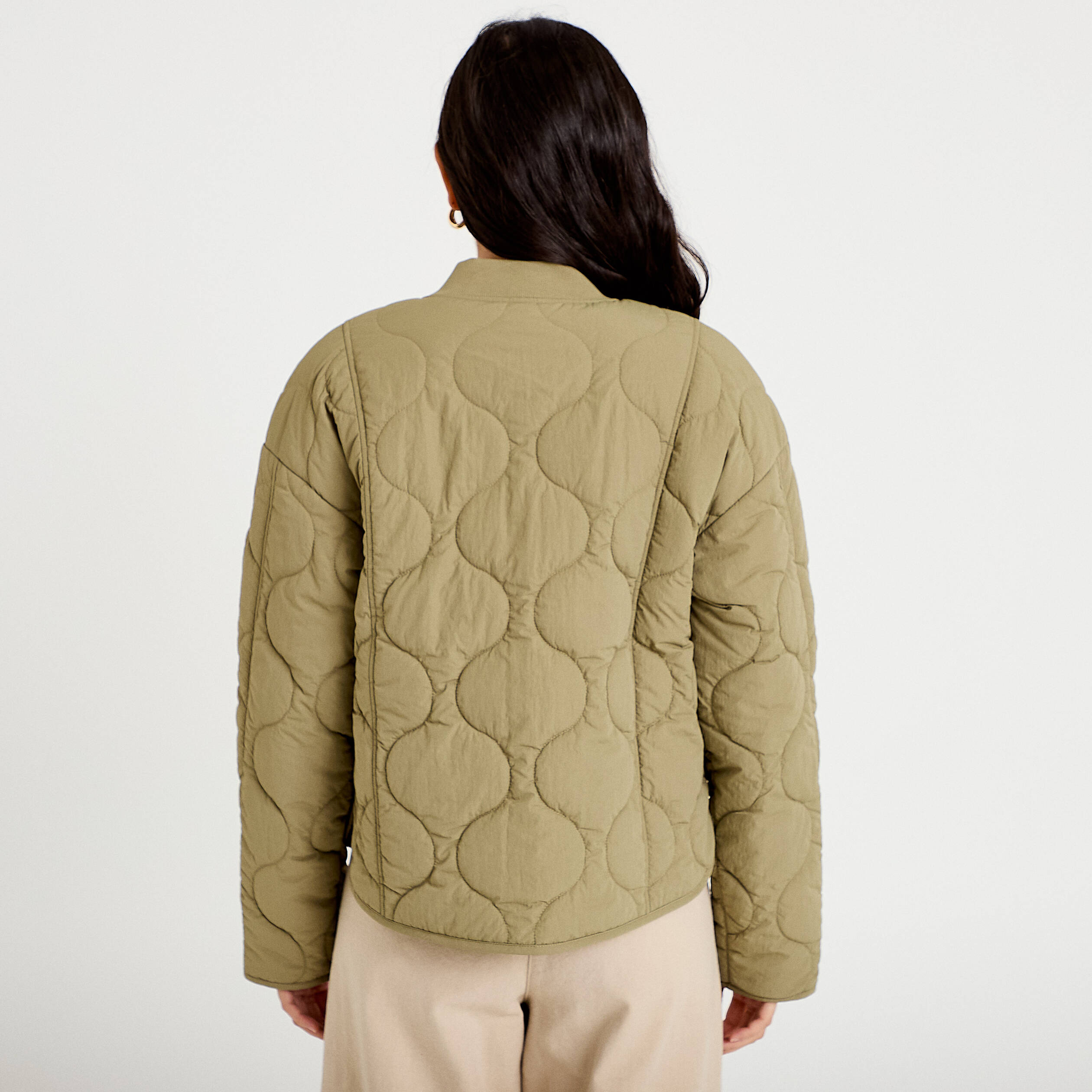Veste ample manches longues vert femme
