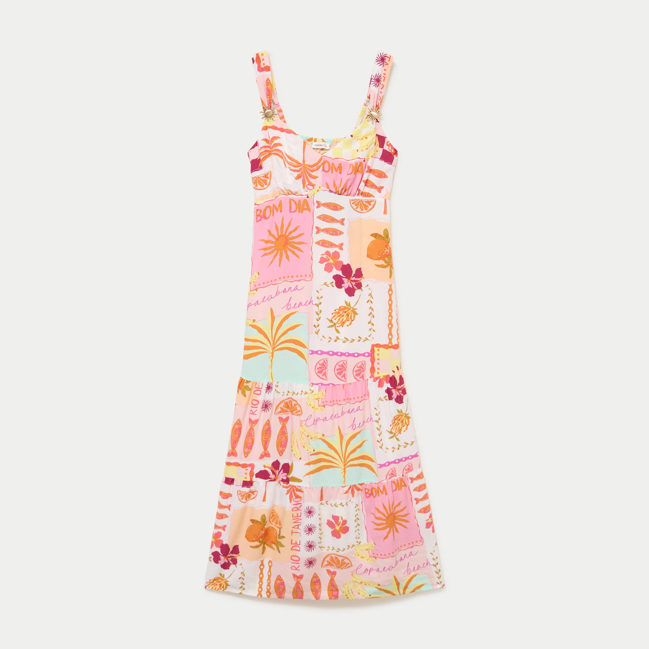 Robe longue &eacute;vas&eacute;e col coeur bretelles blanc femme