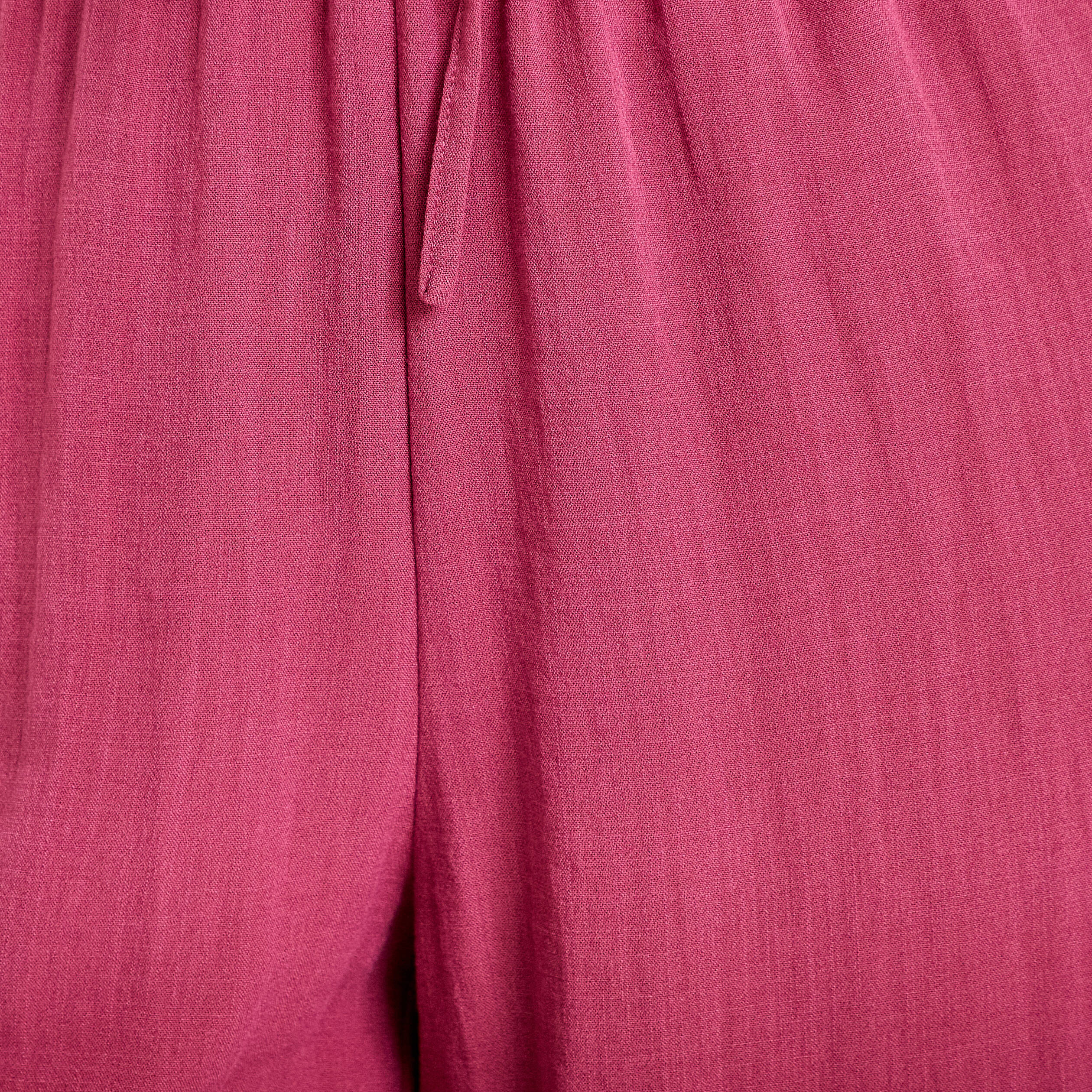 Pantalon large taille haute en cr&ecirc;pe prune femme