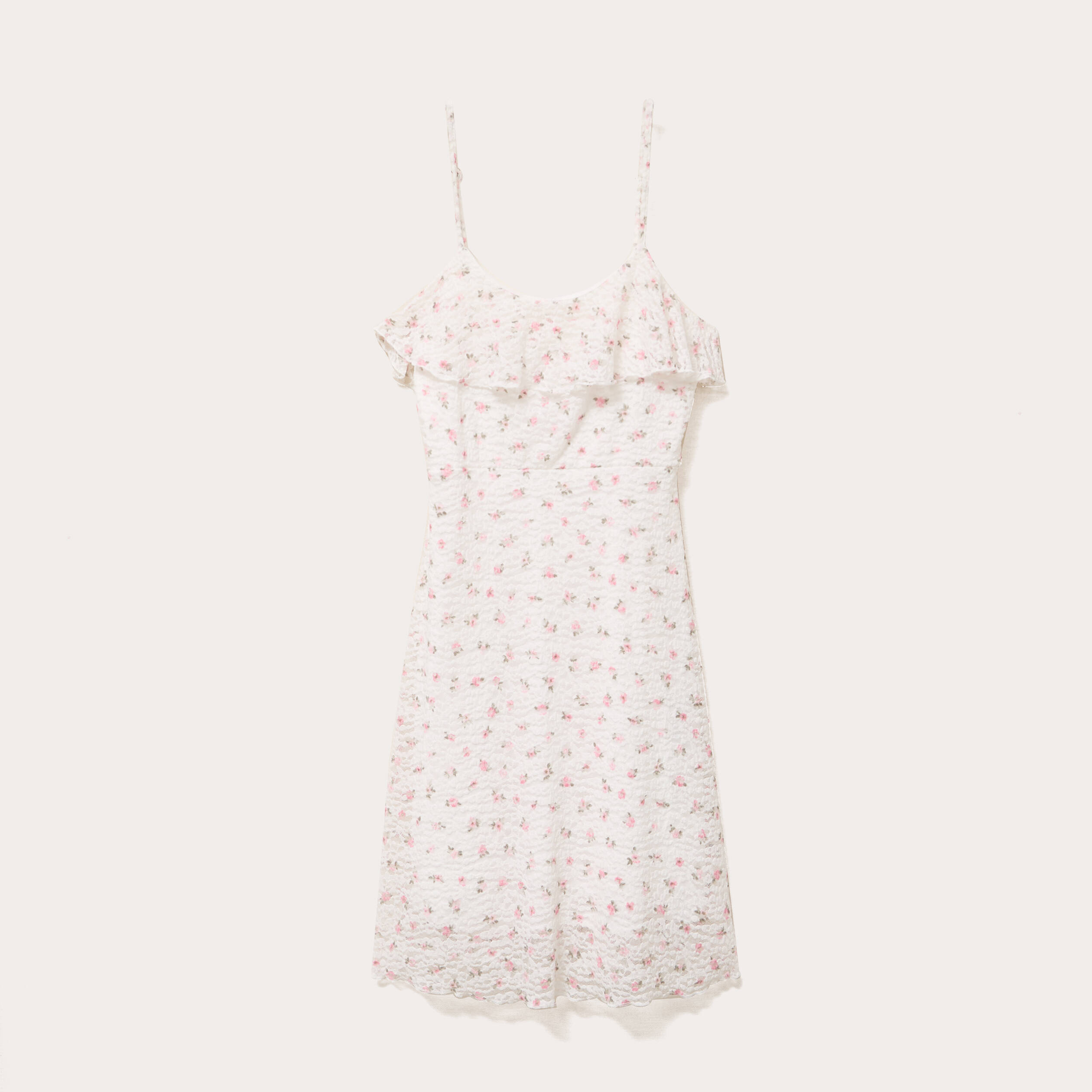 Robe droite courte fines bretelles blanc femme