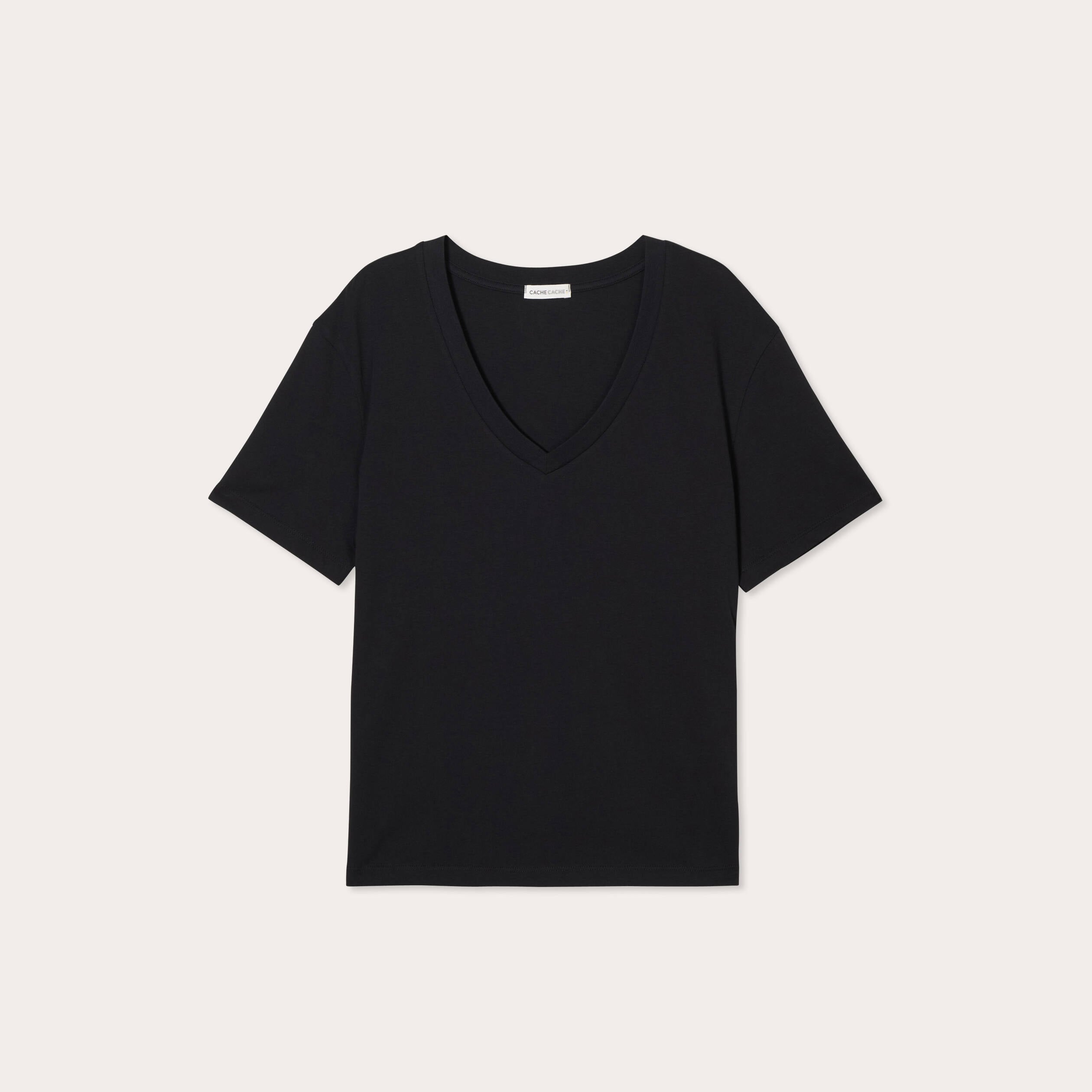 T-shirt manches courtes noir femme