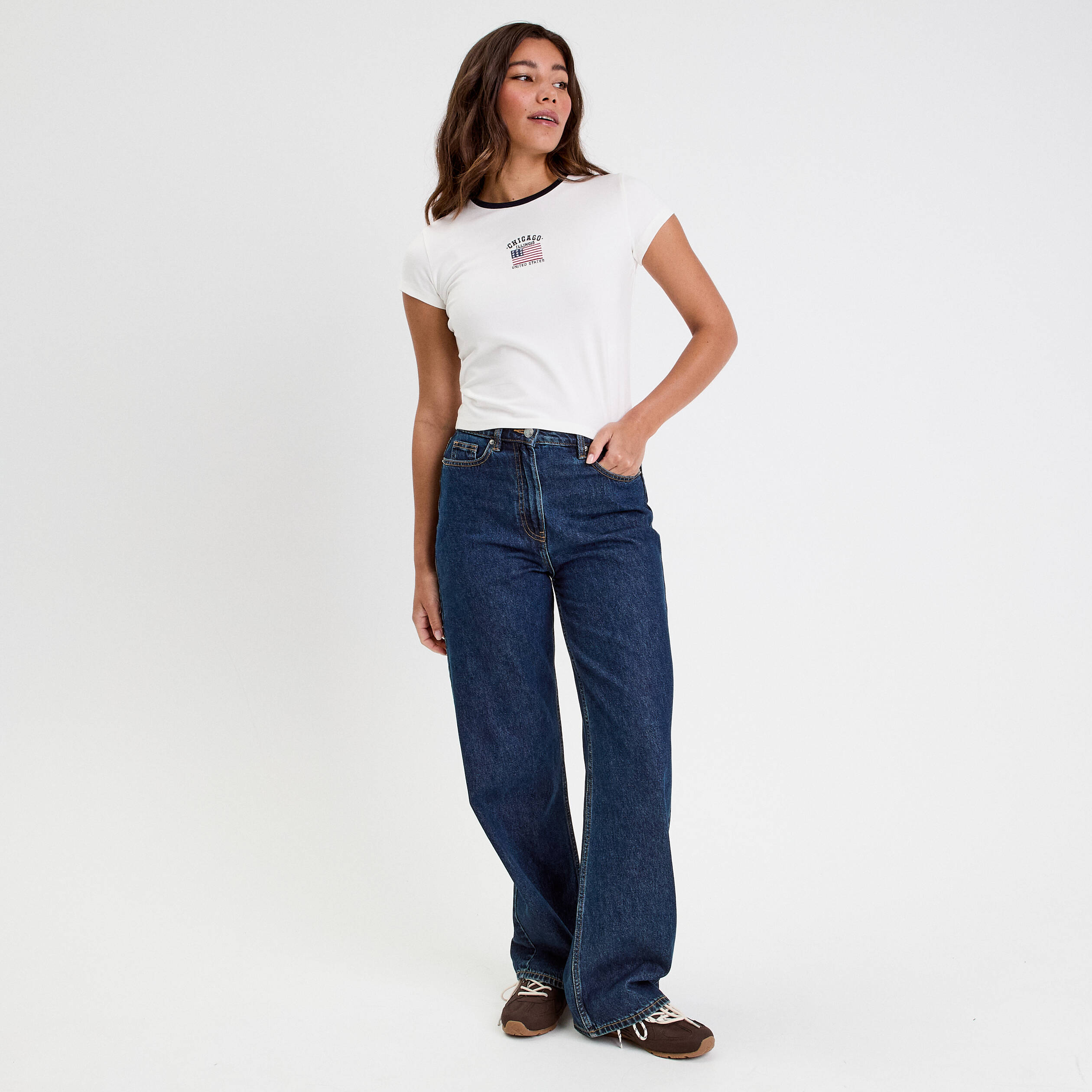 T-shirt manches courtes ecru femme