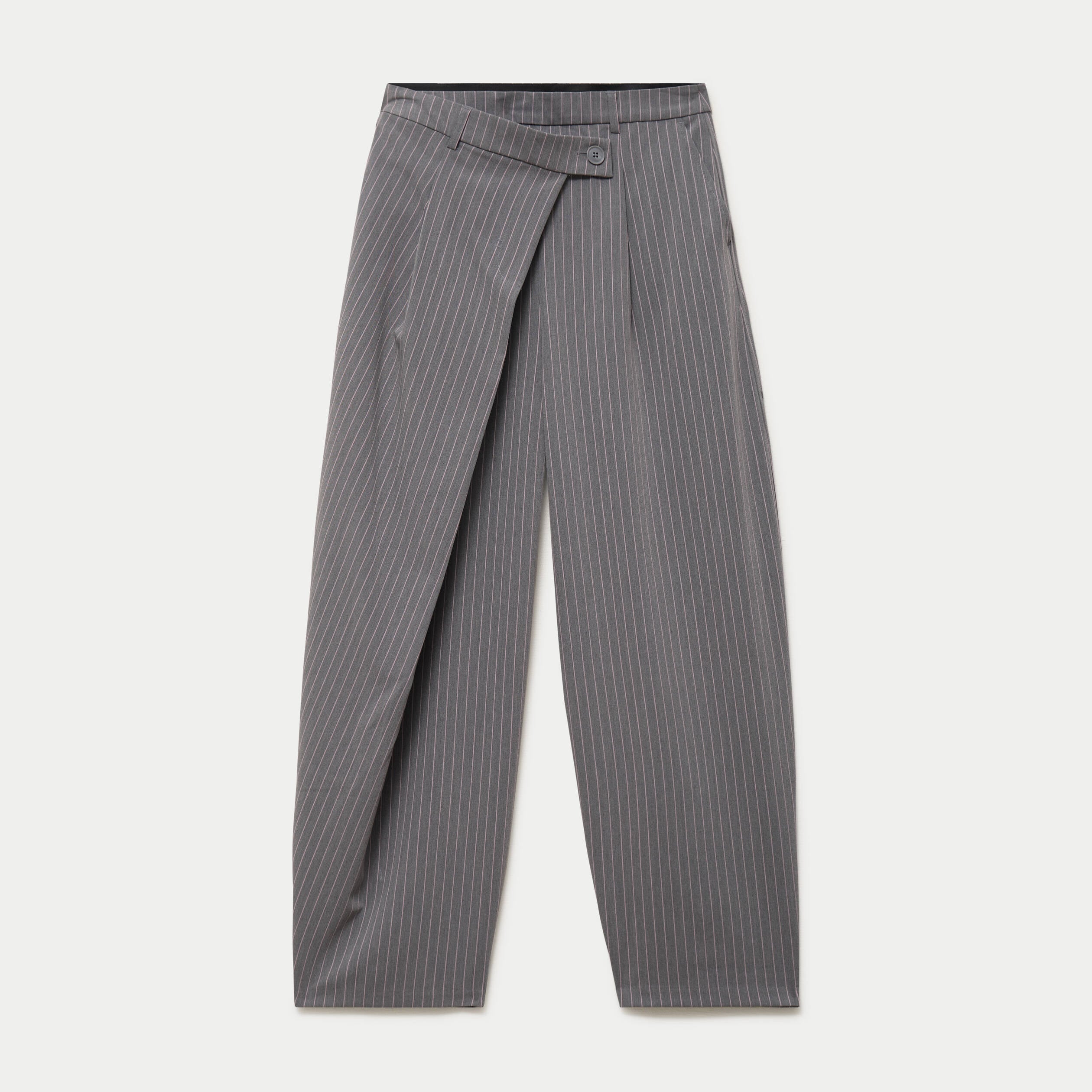 Pantalon bootcut taille basse gris femme