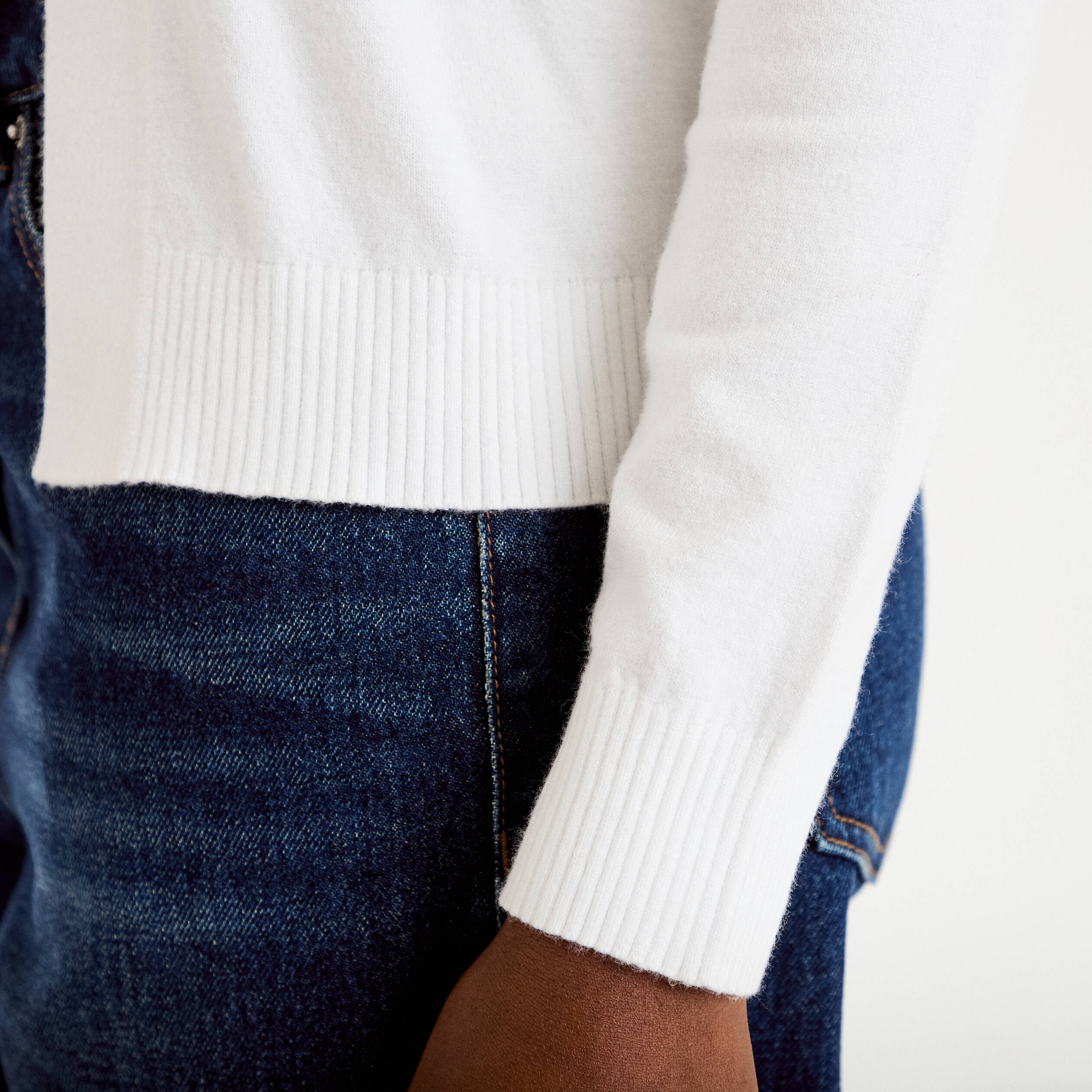 Gilet manches longues blanc femme