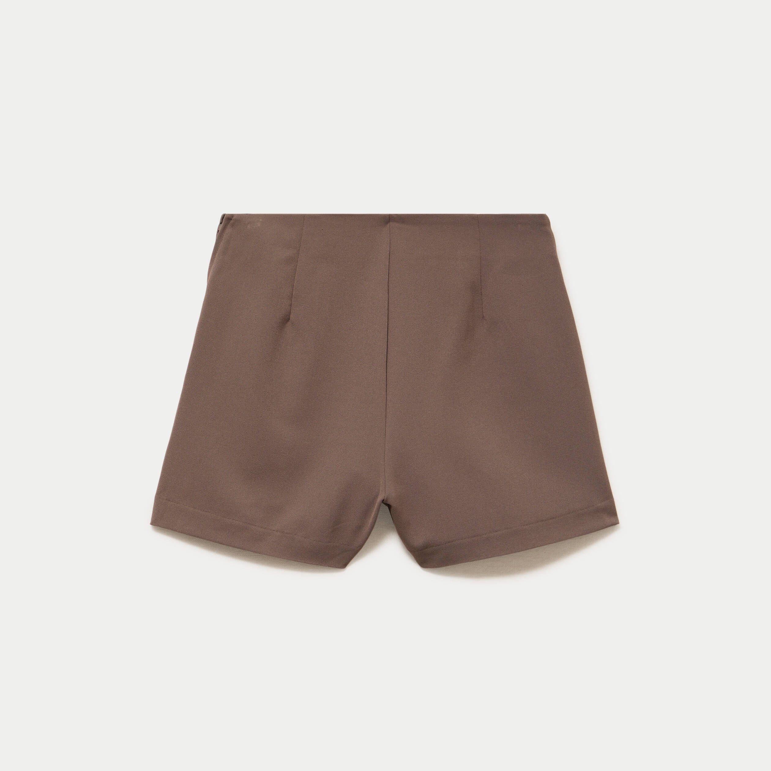 Jupe-short trap&egrave;ze courte taupe femme