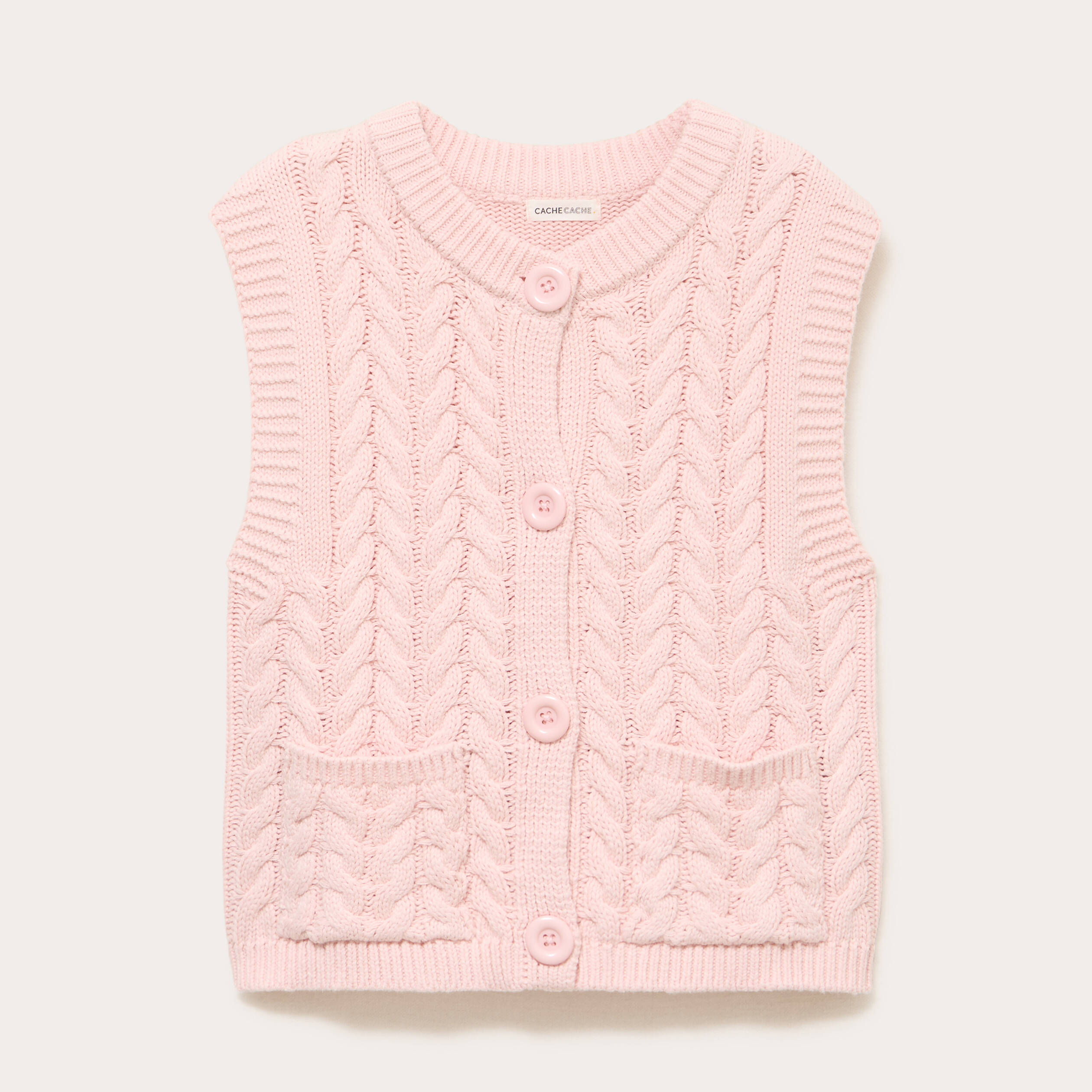Gilet sans manches rose clair femme