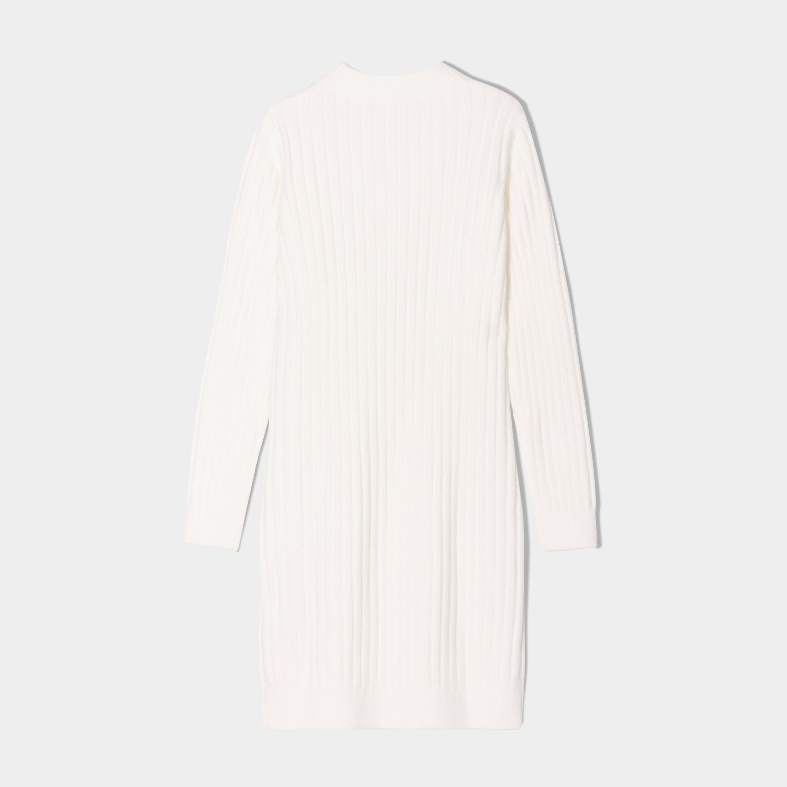 Robe pull &agrave; torsades ecru femme