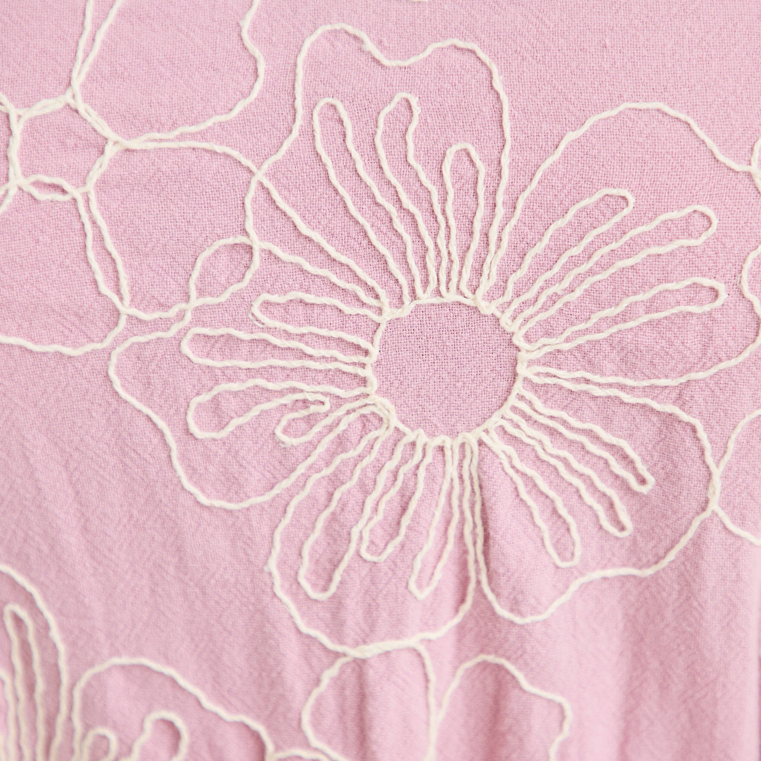 Robe droite 3/4 col v fines bretelles rose clair femme