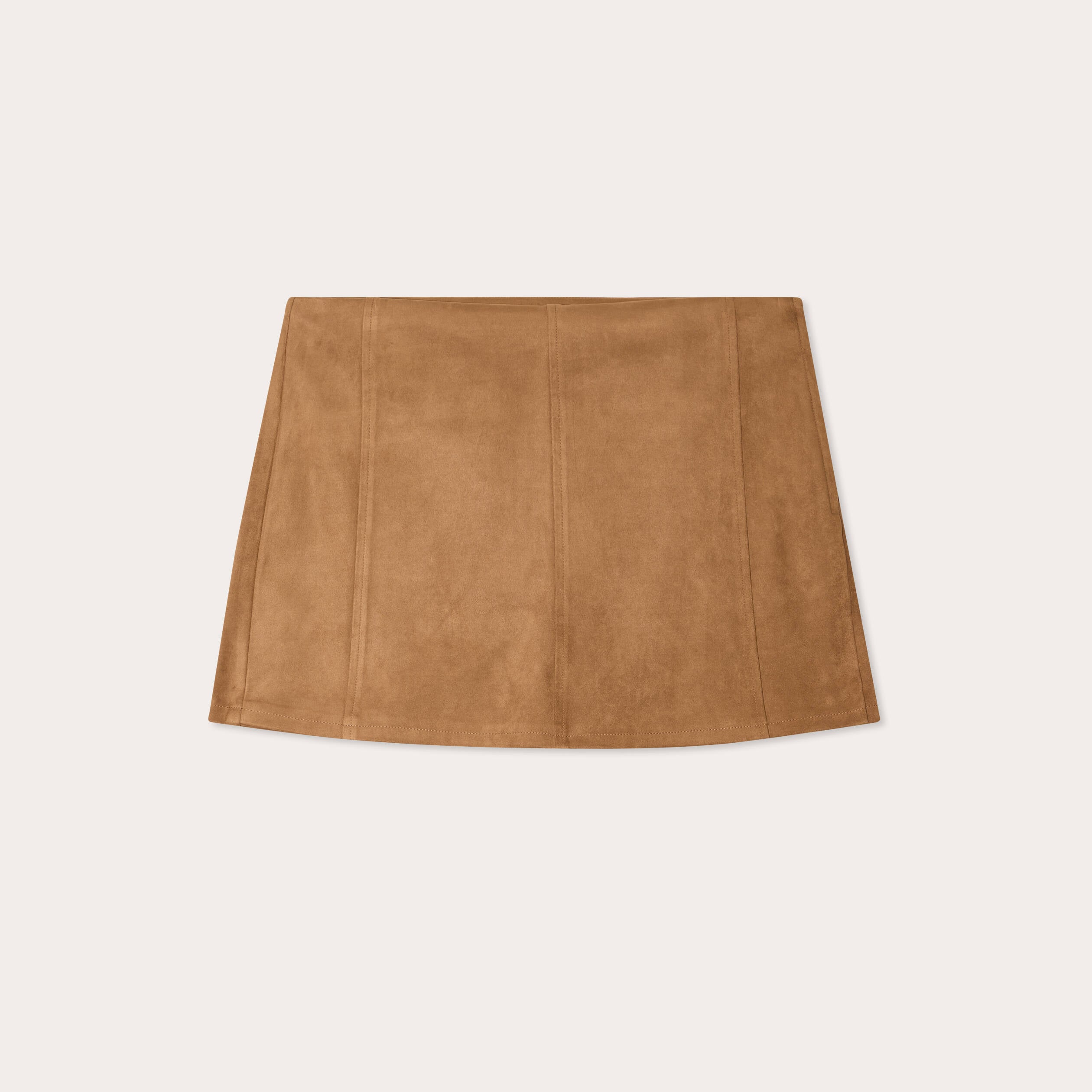 Jupe-short &eacute;vas&eacute;e su&eacute;dine marron femme