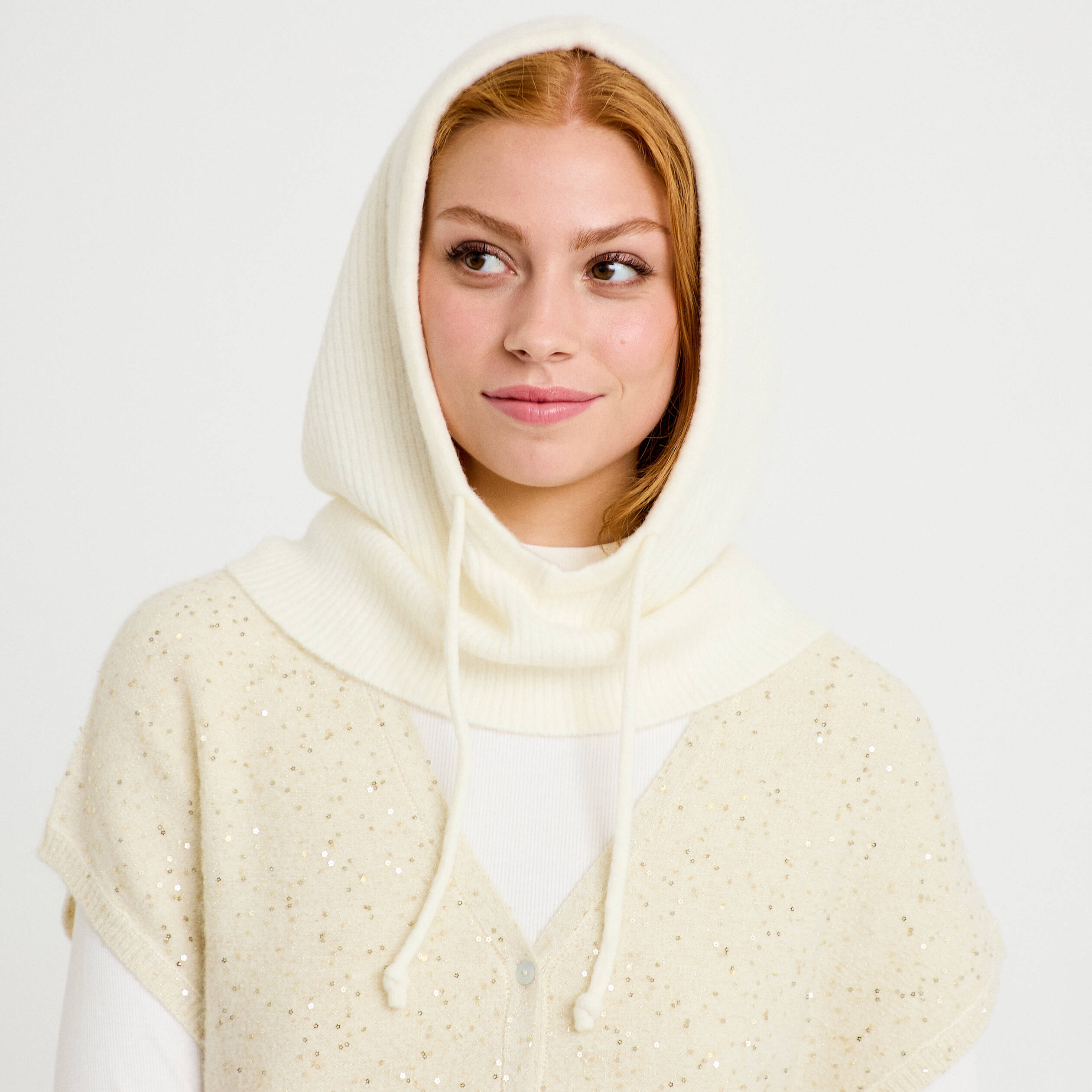 Cagoule ivoire femme