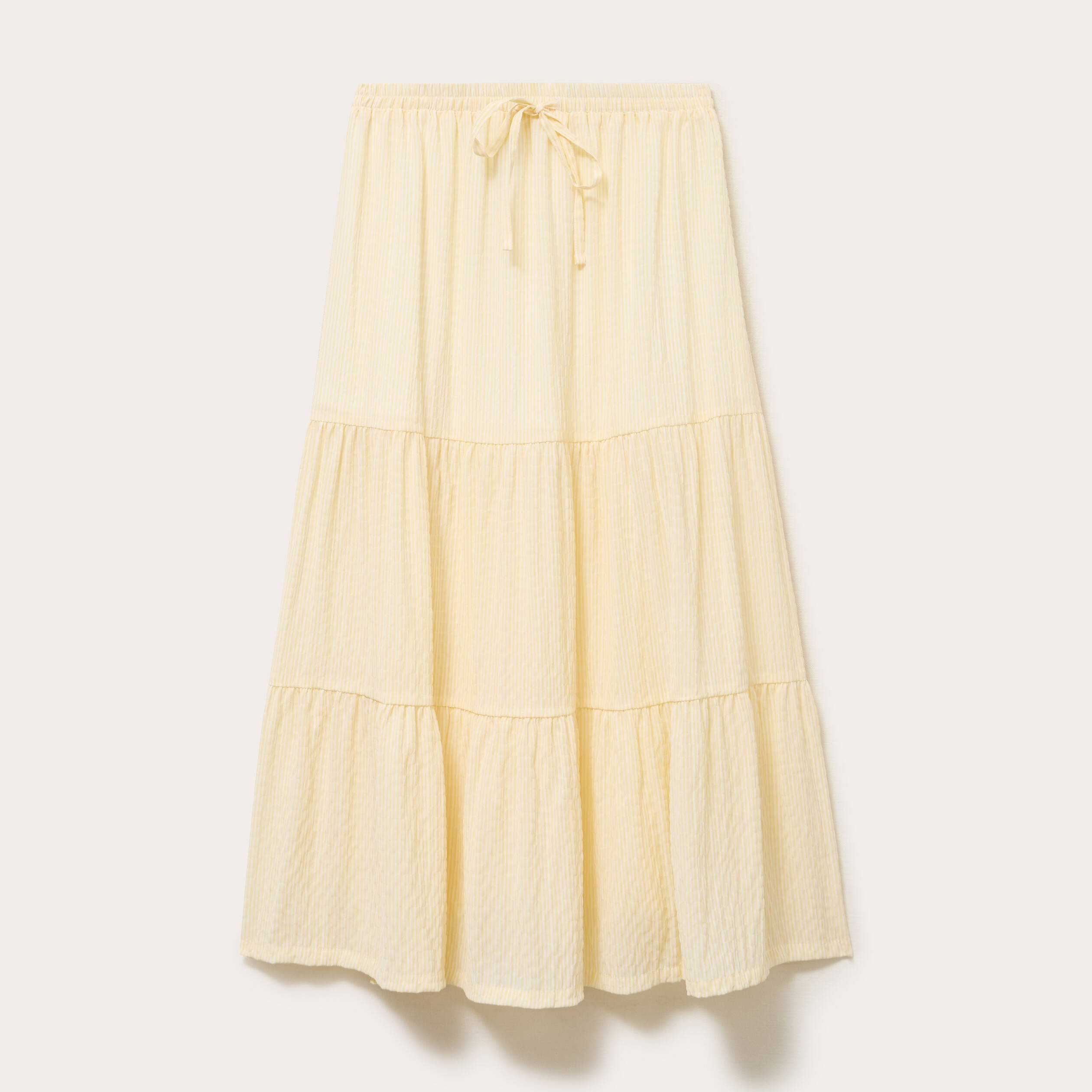 Jupe longue trap&egrave;ze jaune femme