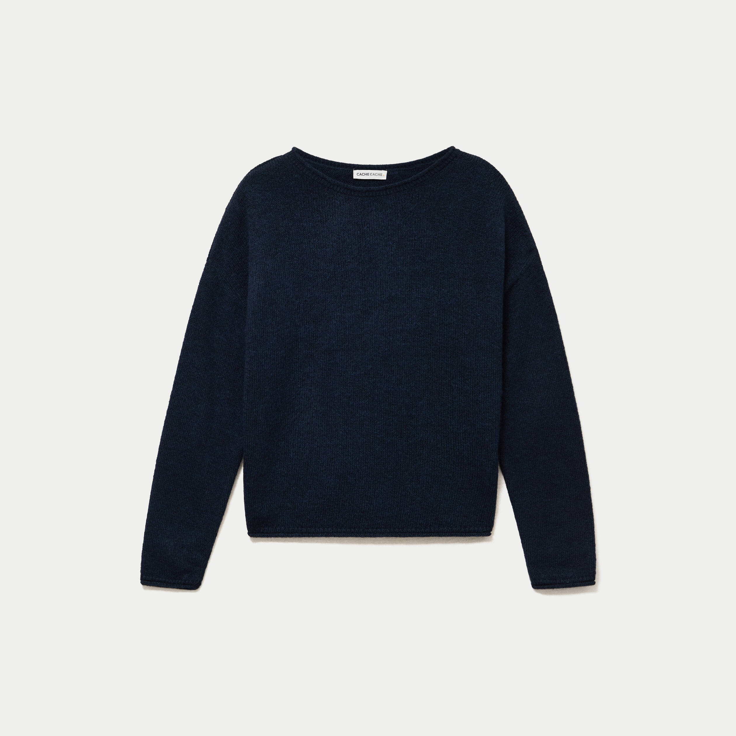 Pull manches longues bleu marine femme
