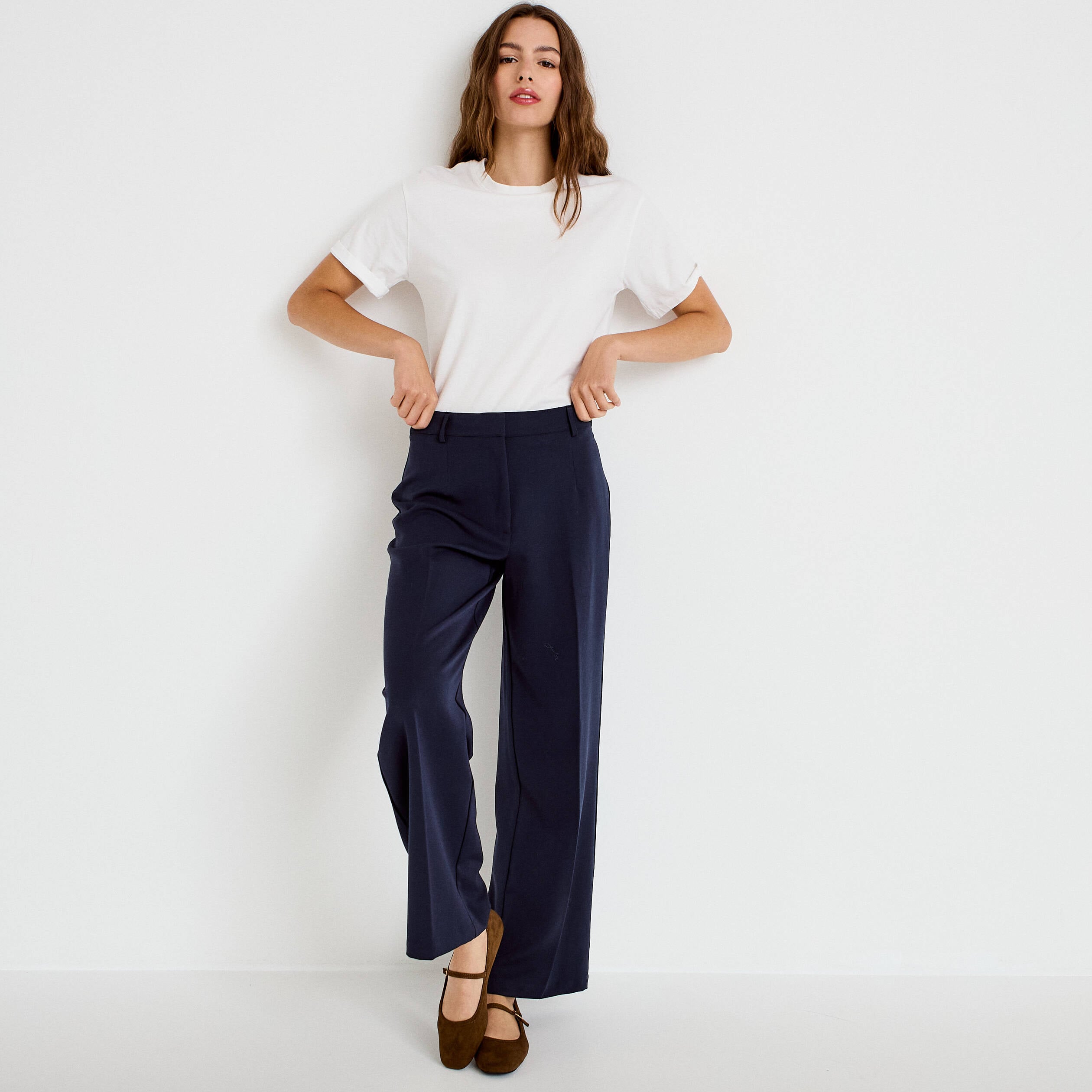 Pull 2-en-1 chemise bleu marine femme