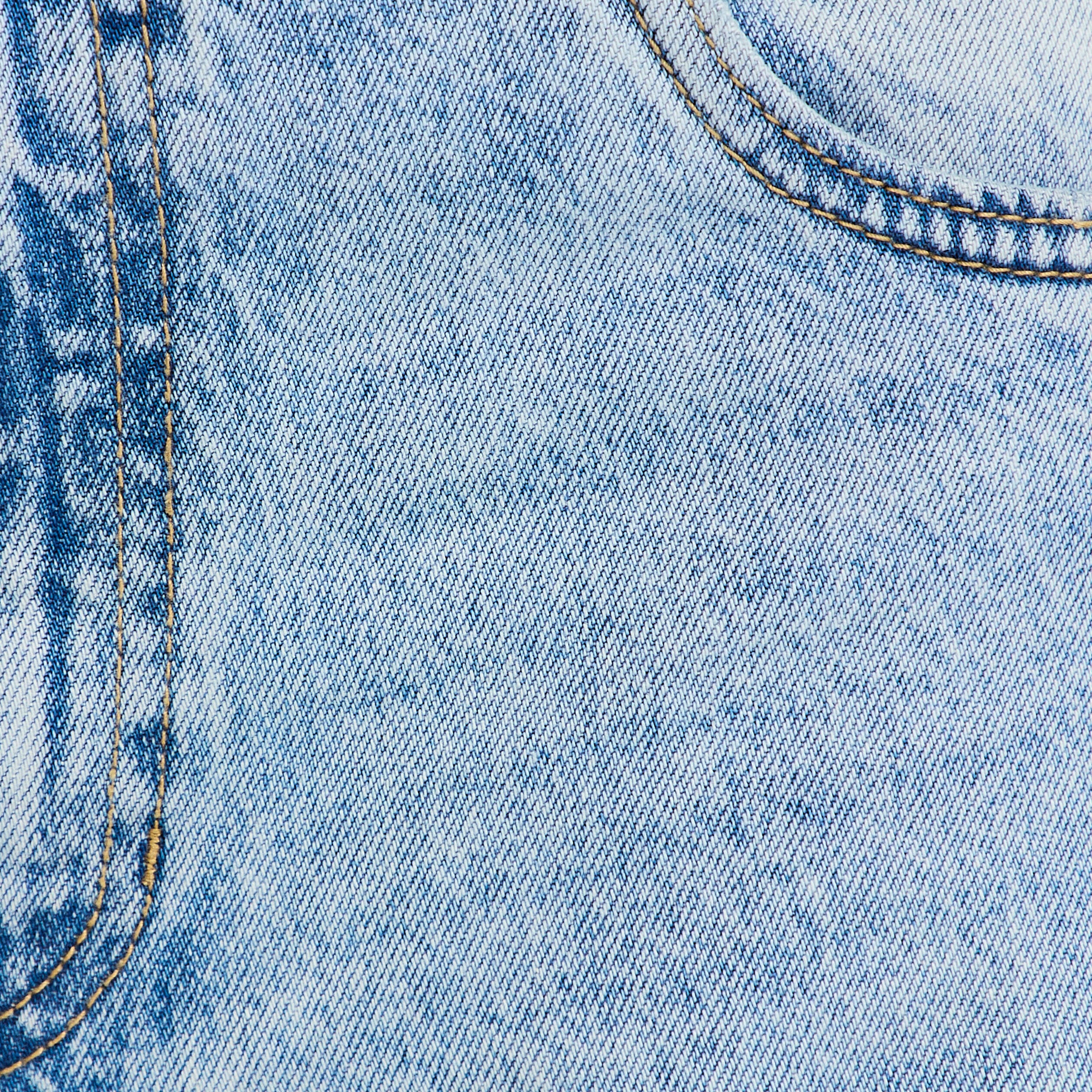Jean coupe large denim triple stone femme