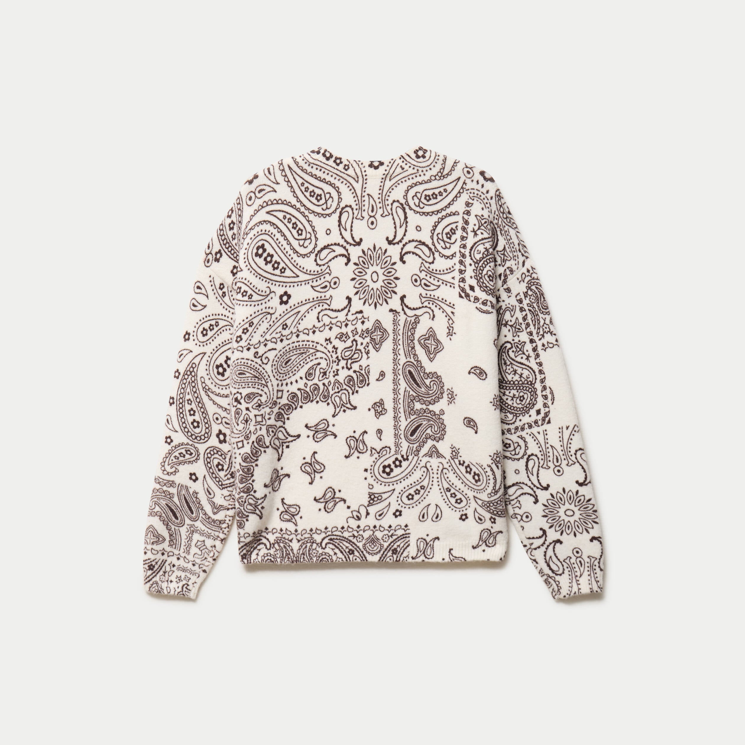 Pull col rond manches longues ecru femme