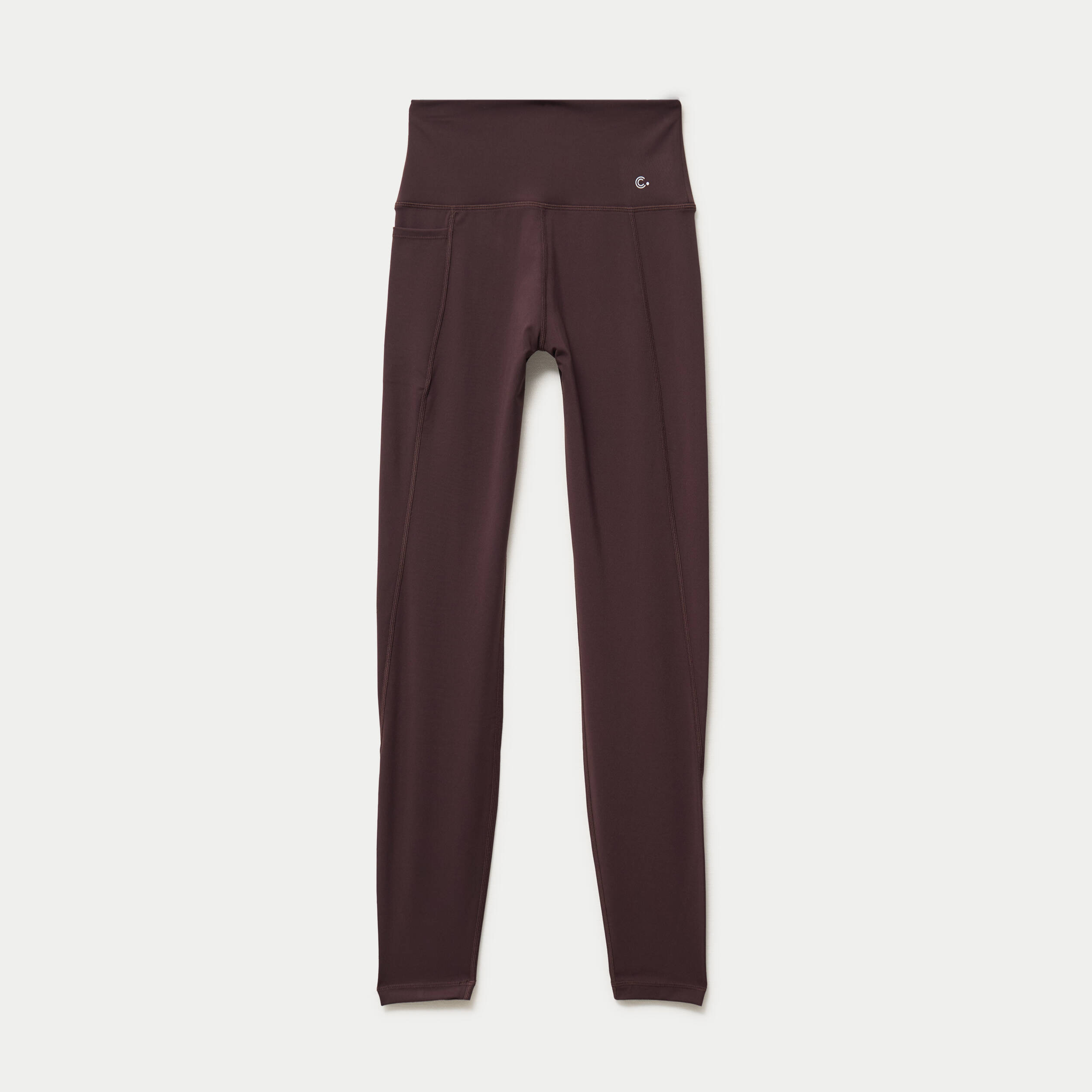 Leggings taille haute marron fonc&eacute; femme