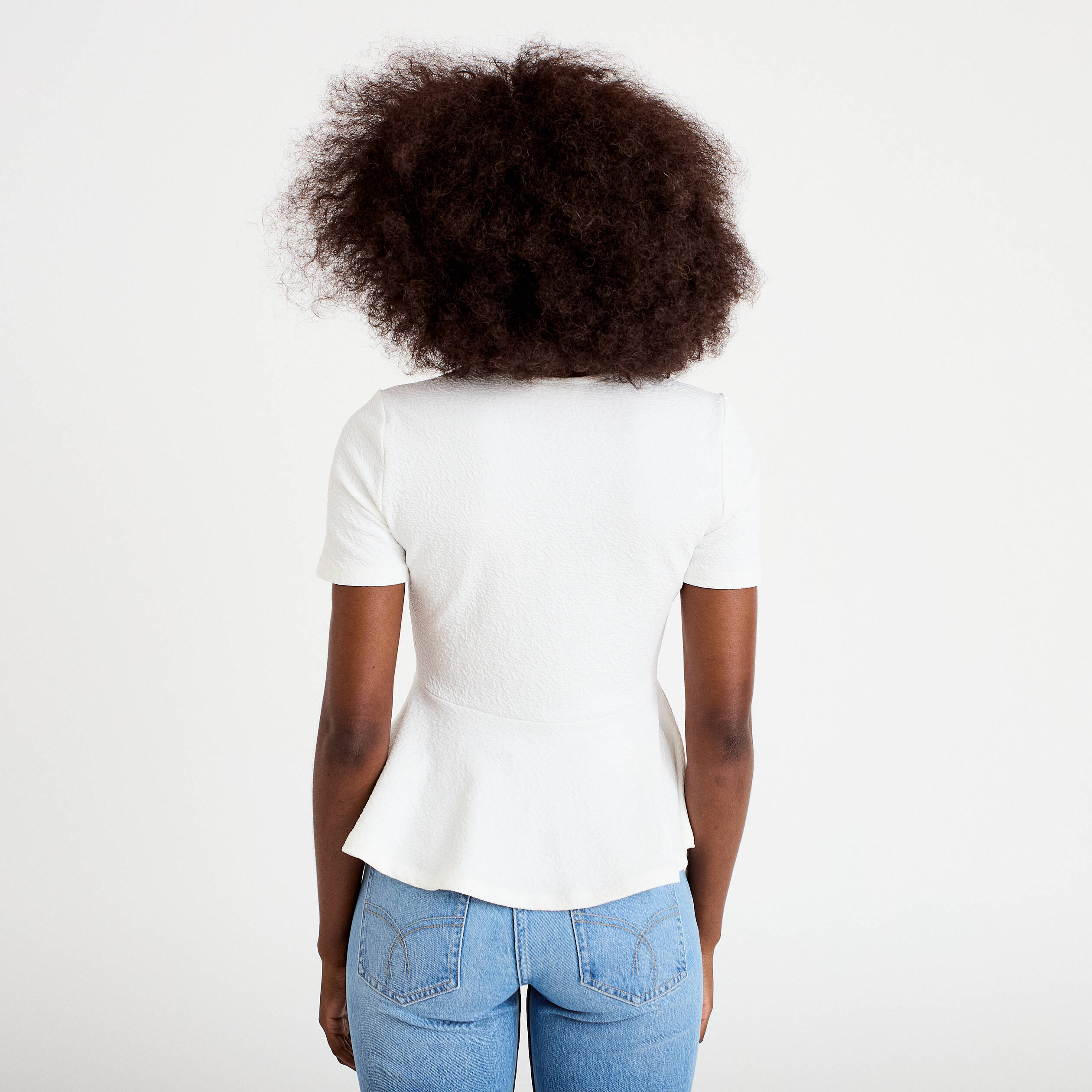 Top cintr&eacute; p&eacute;plum ecru femme