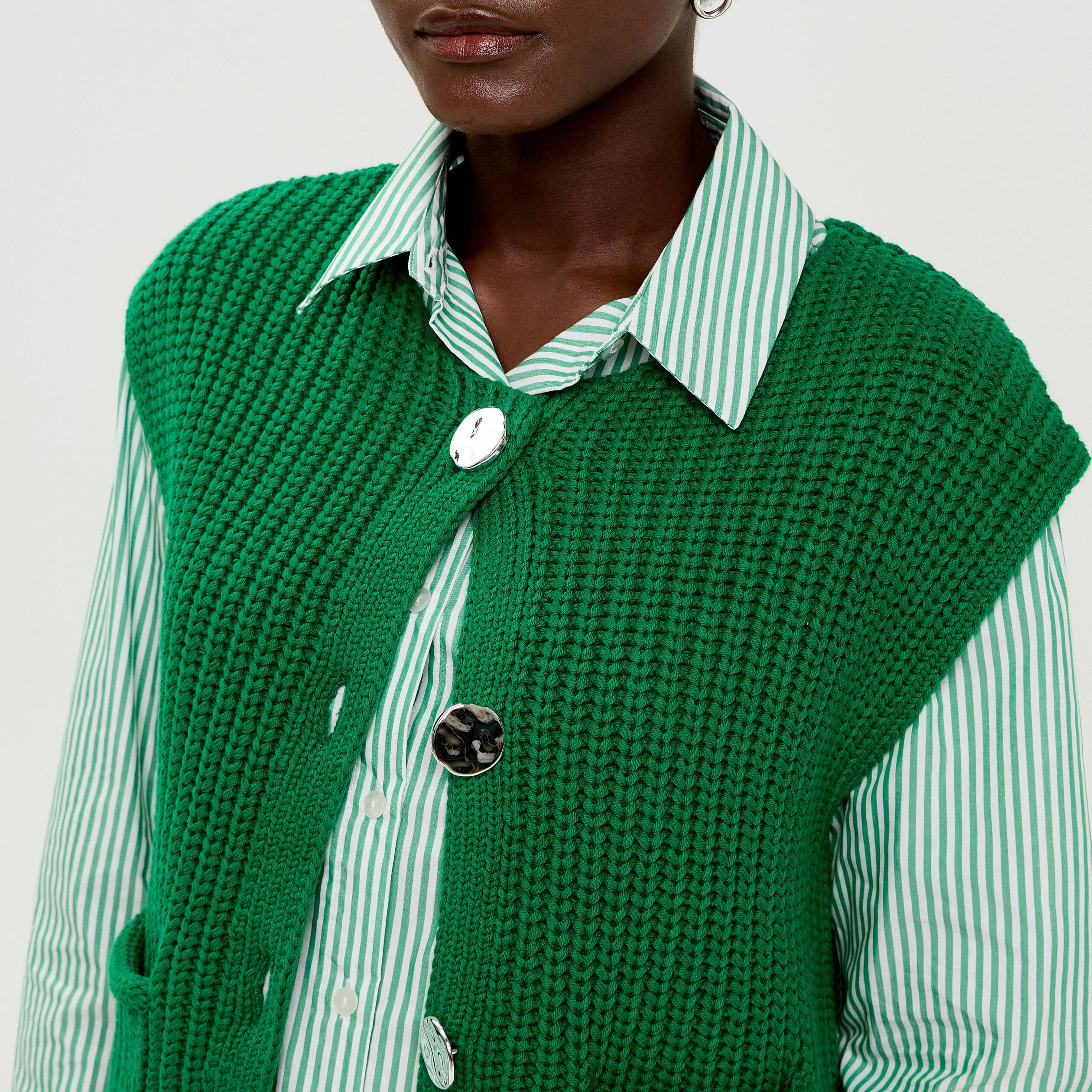 Gilet sans manches vert fonc&eacute; femme