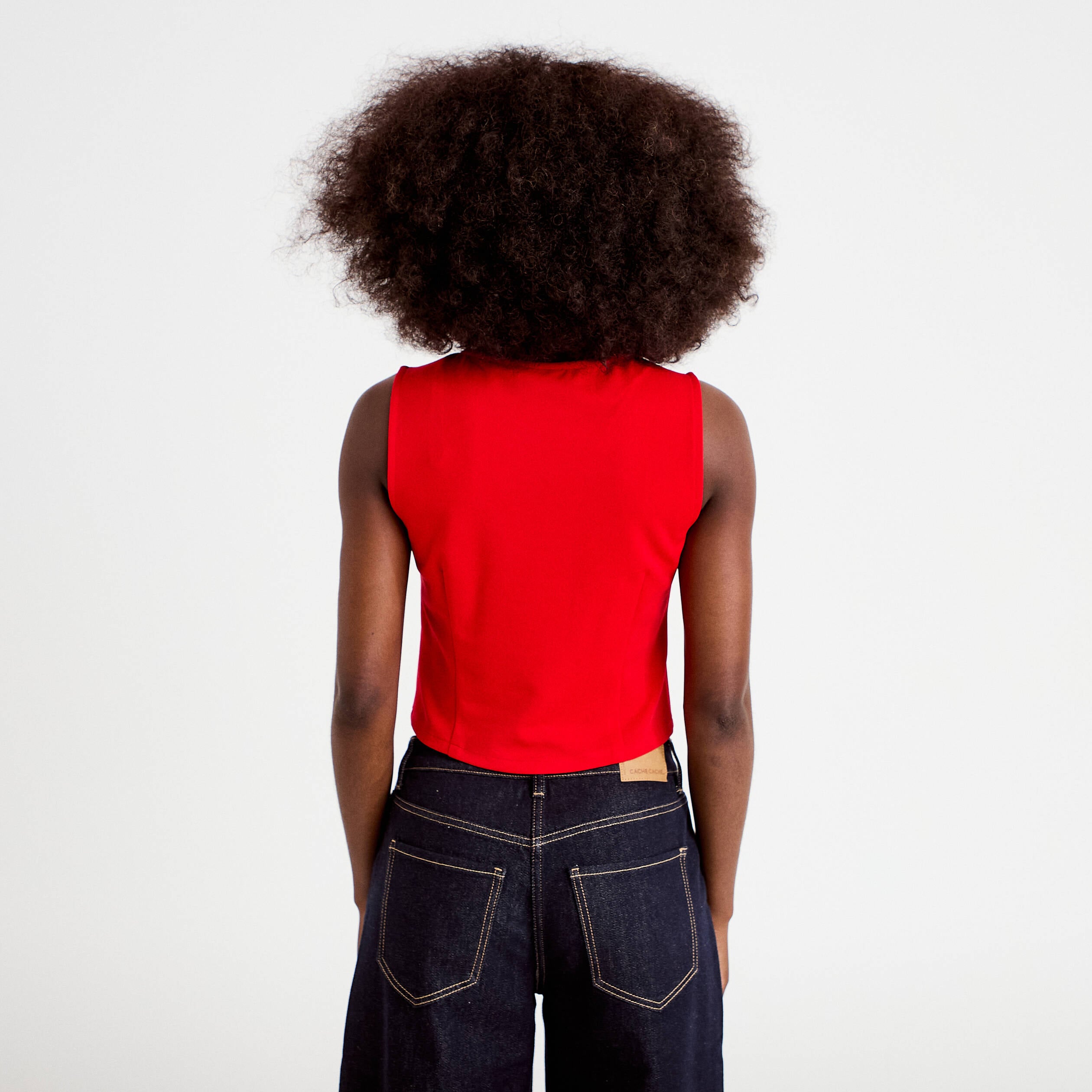 Gilet sans manches rouge femme