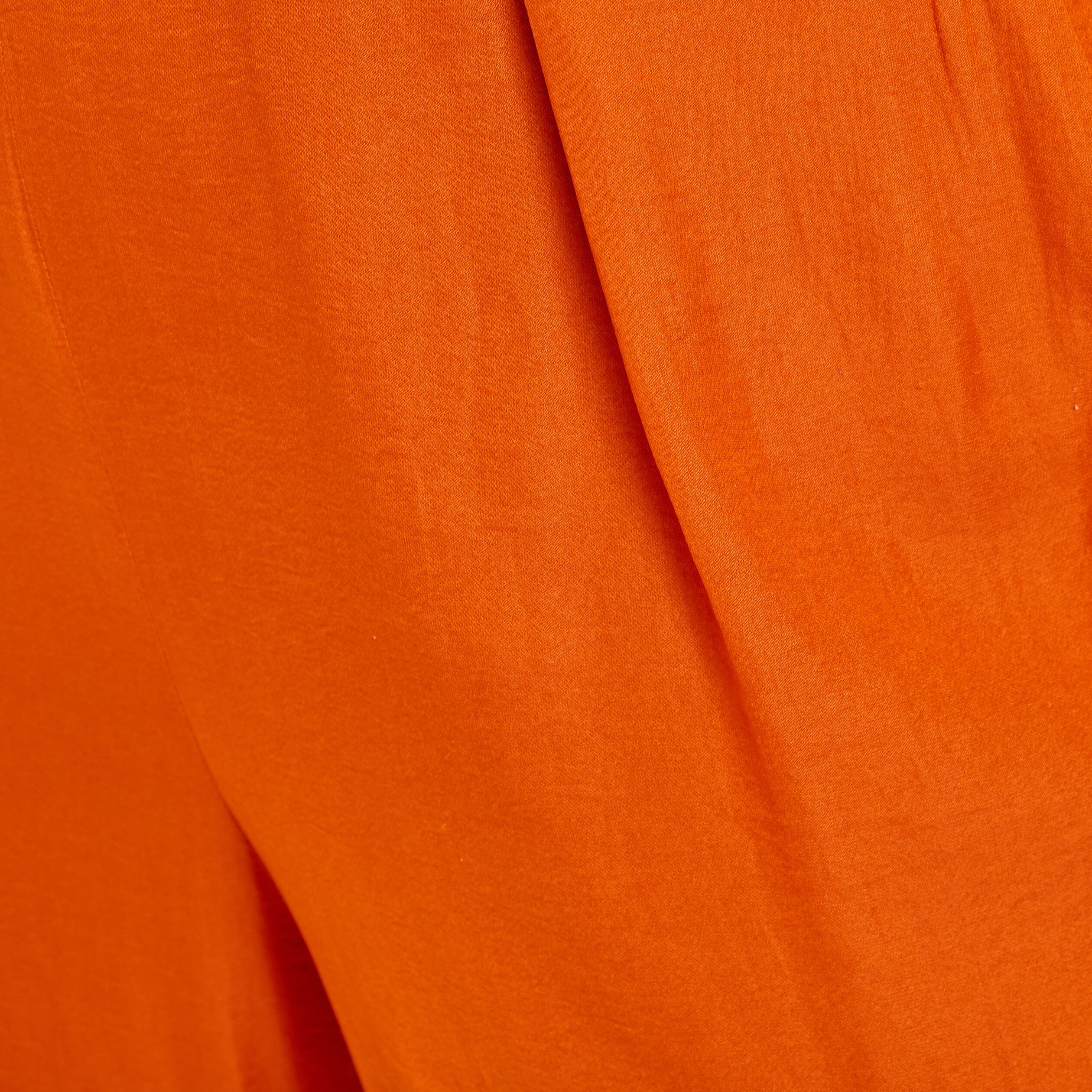 Pantalon city large satin orange femme
