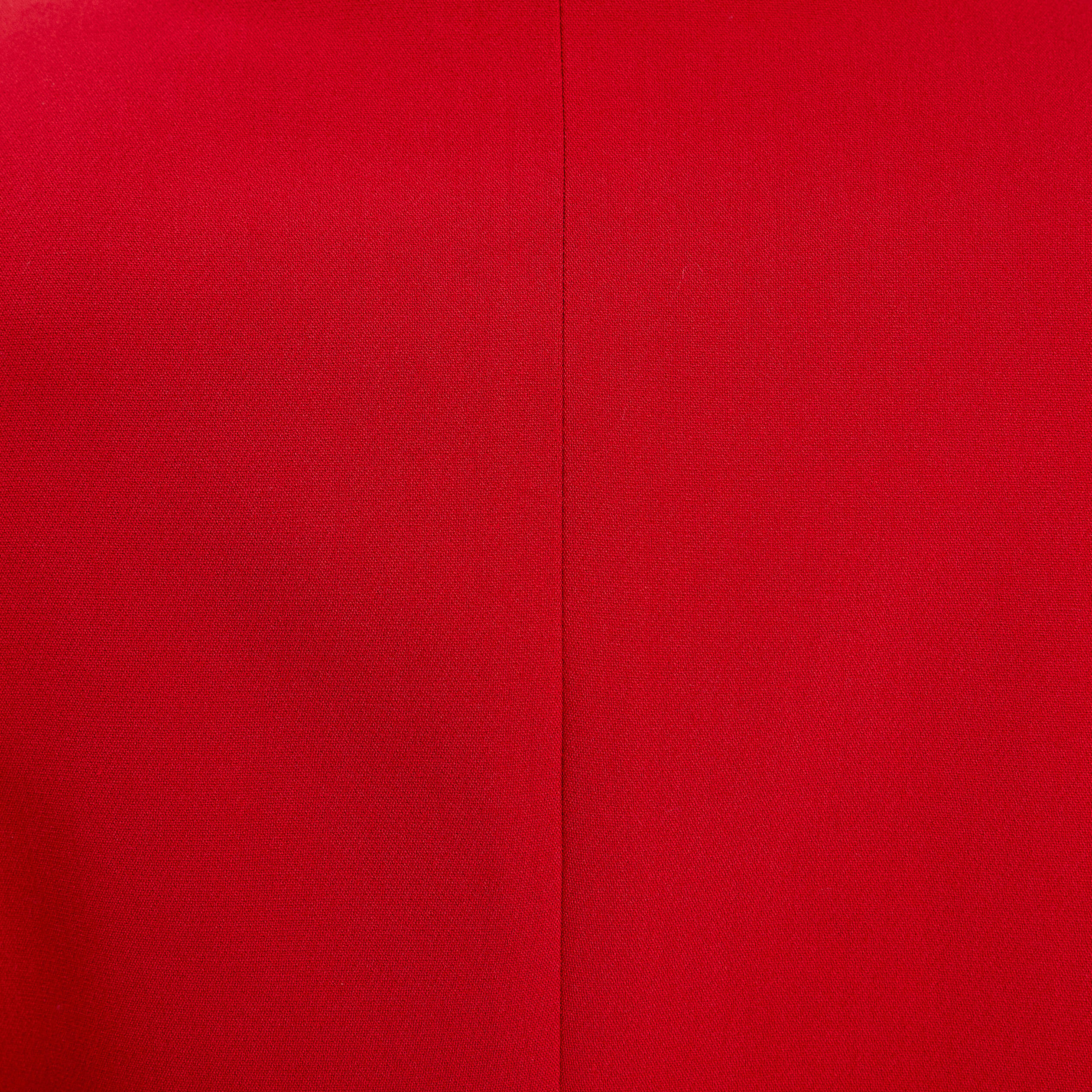 Blazer col tailleur manches longues rouge femme
