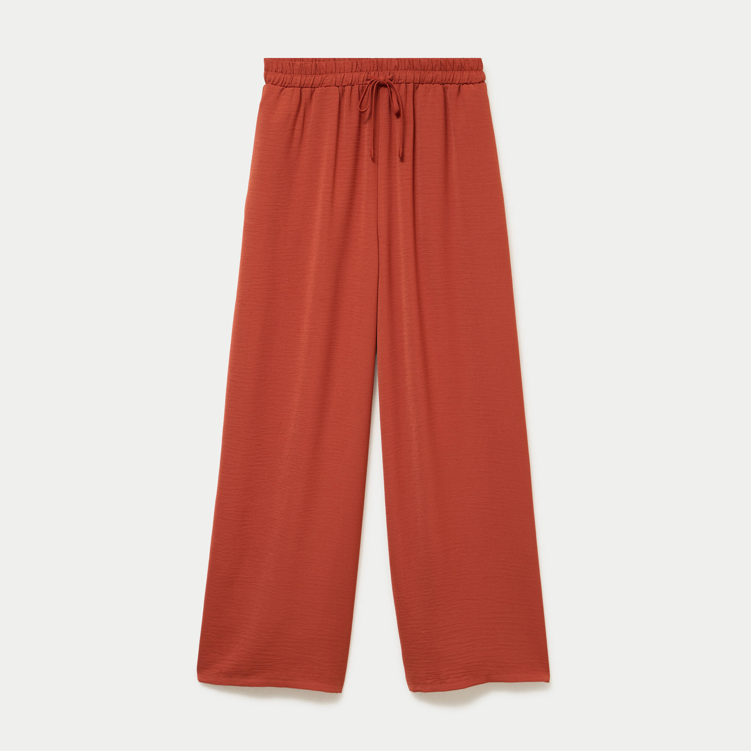 Pantalon large fluide orange fonc&eacute; femme